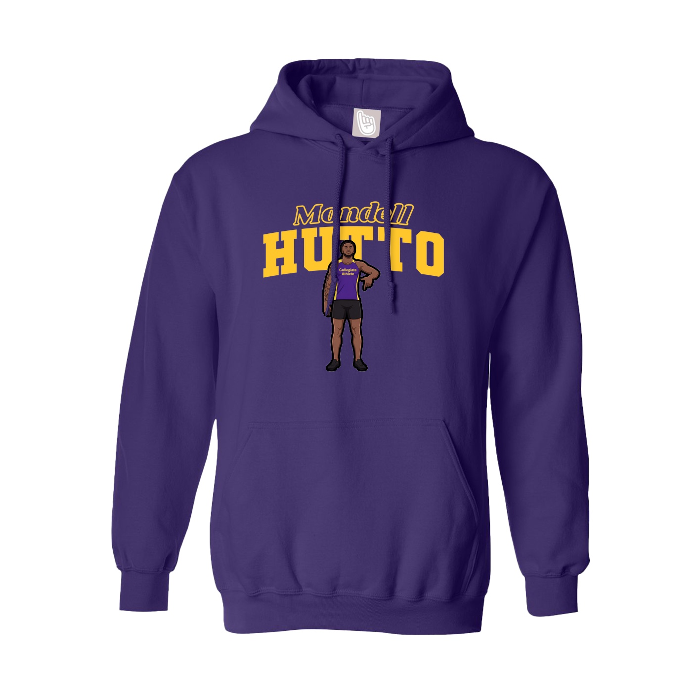 Hoodie — Name Arch in Purple
