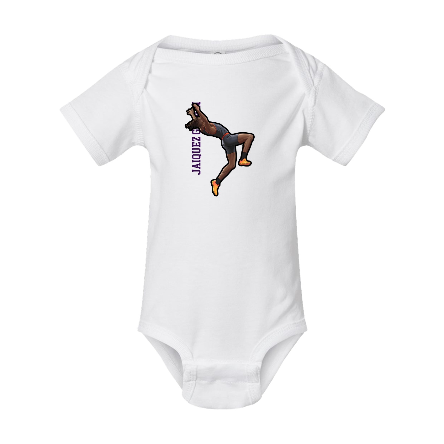 Baby Onesie — Name Vertical in White