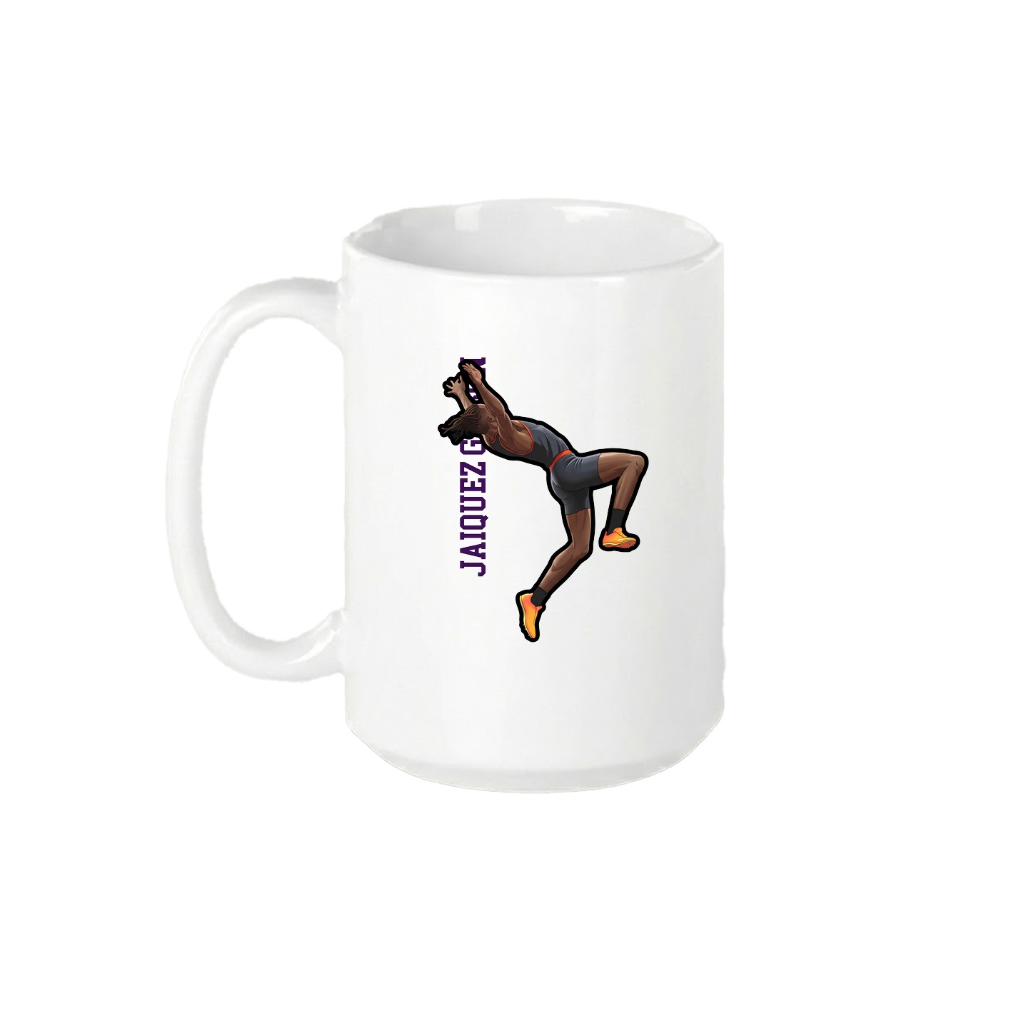 15oz Coffee Mug — Name Vertical in White
