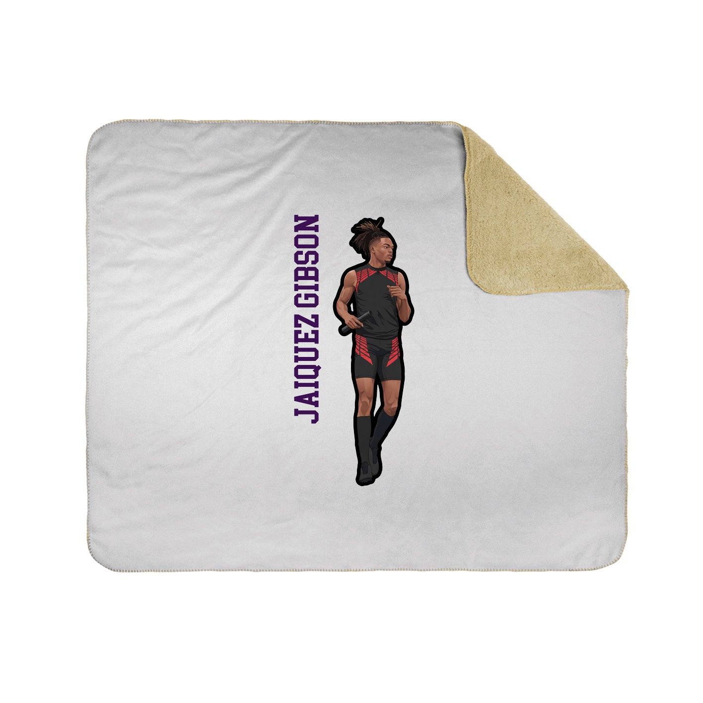 Throw Blanket — Name Vertical in White