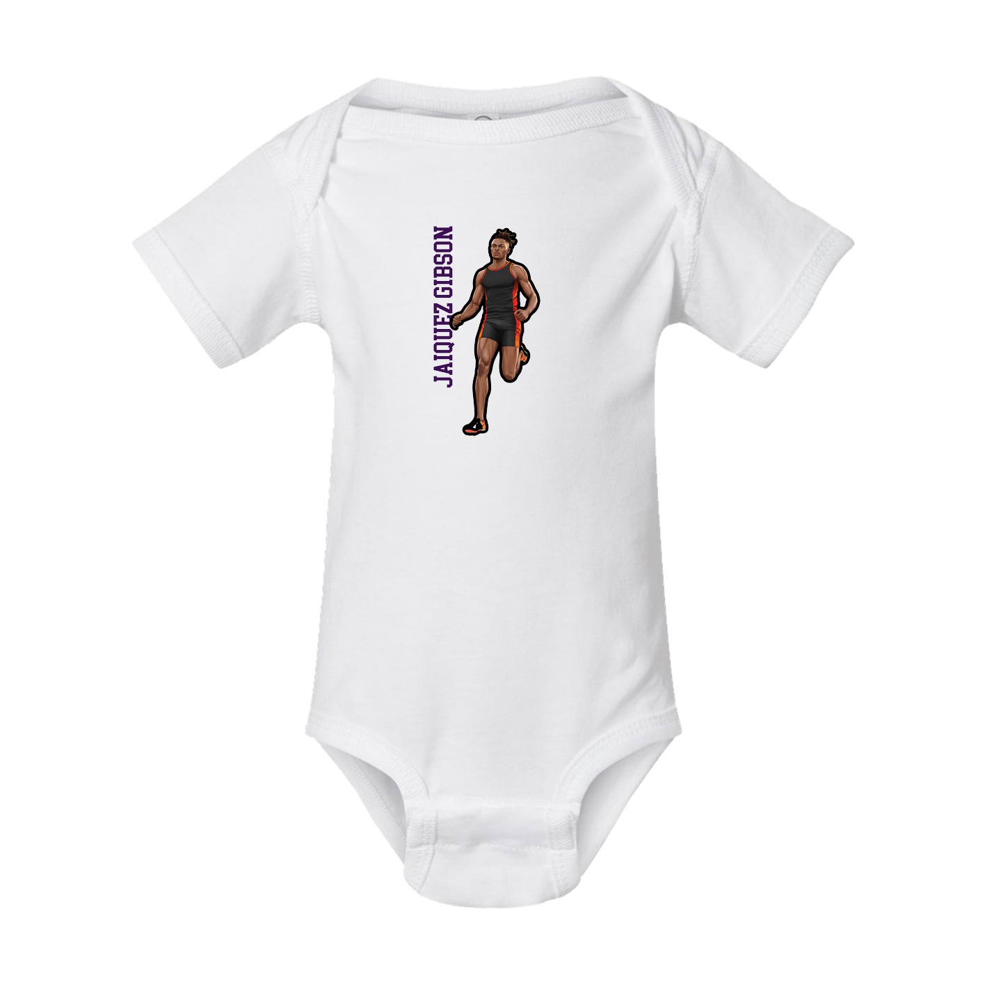 Baby Onesie — Name Vertical in White