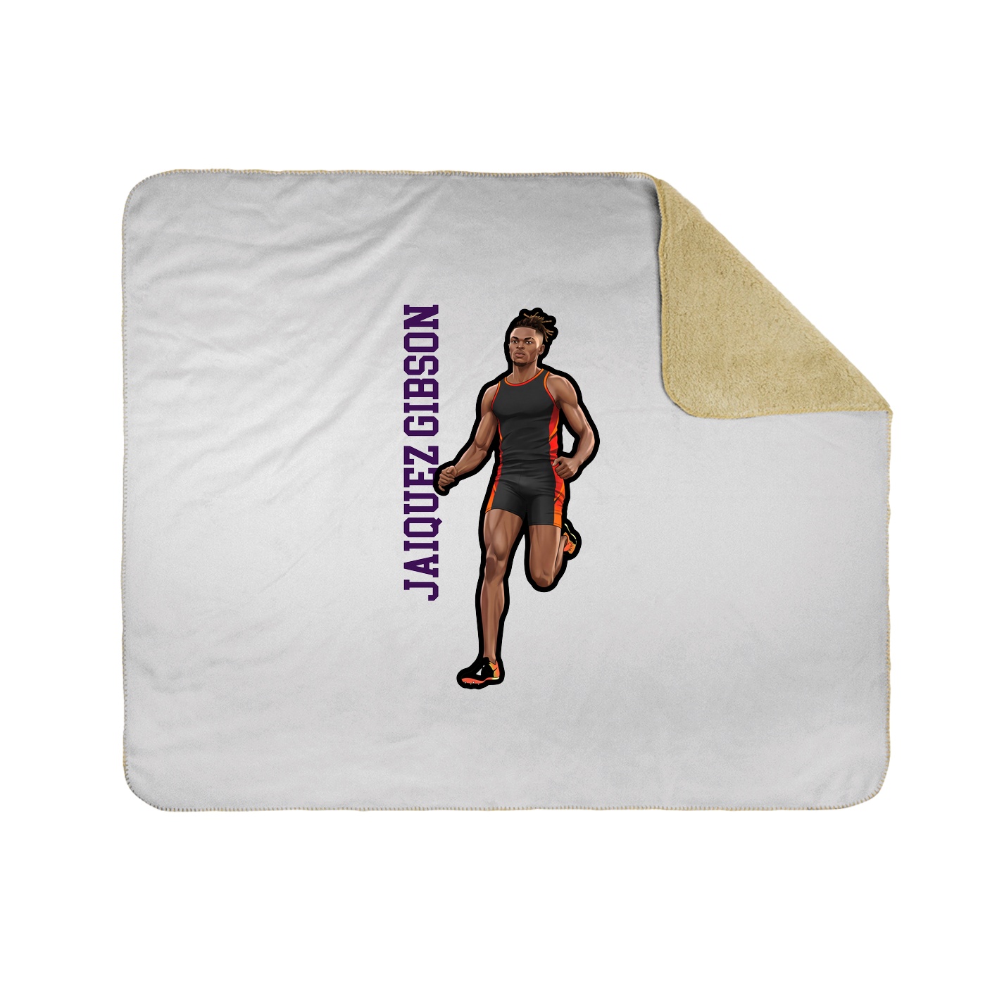 Throw Blanket — Name Vertical in White