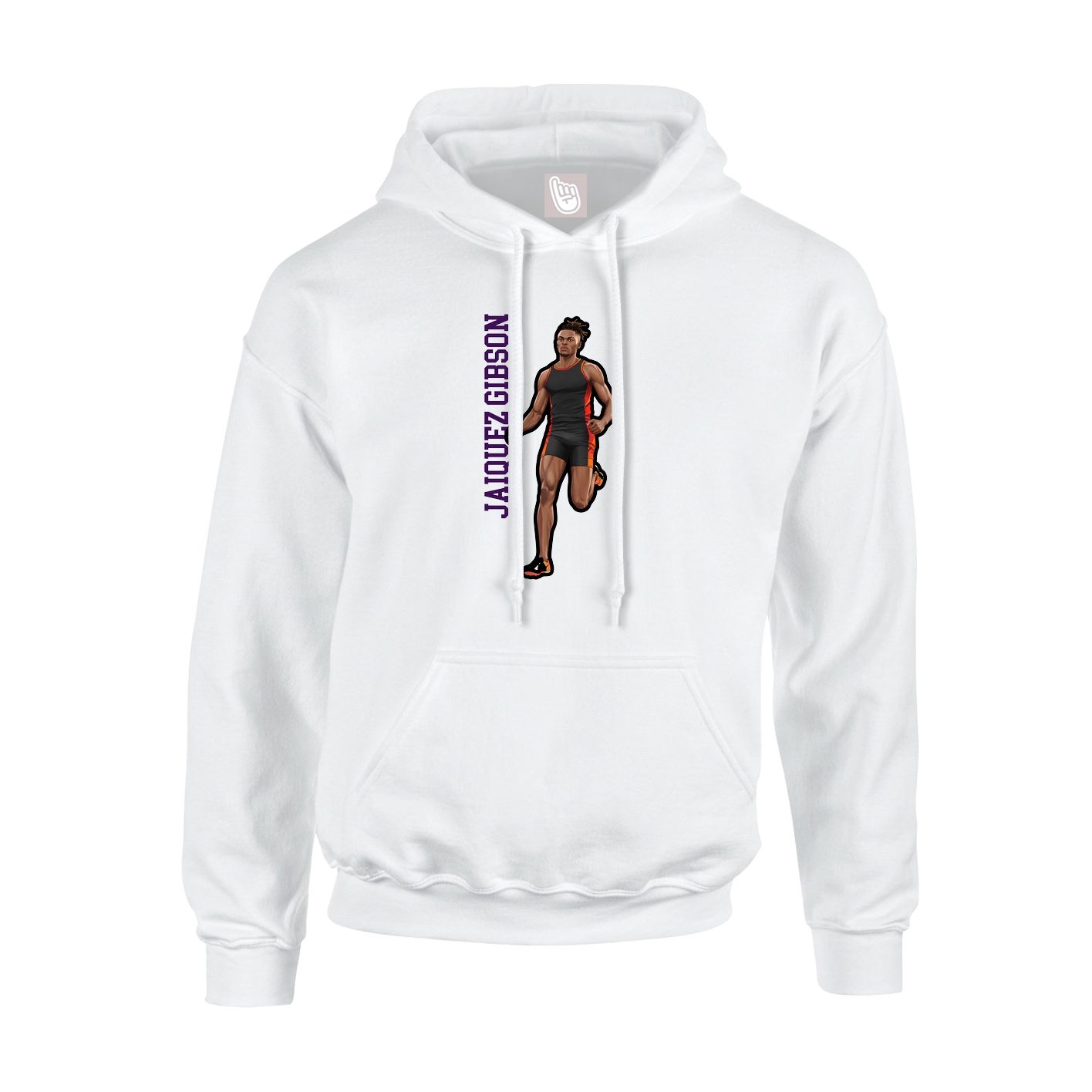 Hoodie — Name Vertical in White
