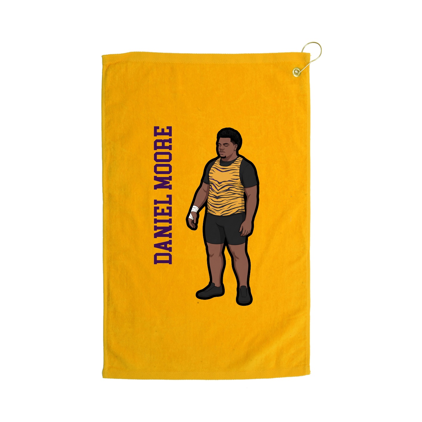 Golf Towel — Name Vertical in Gold