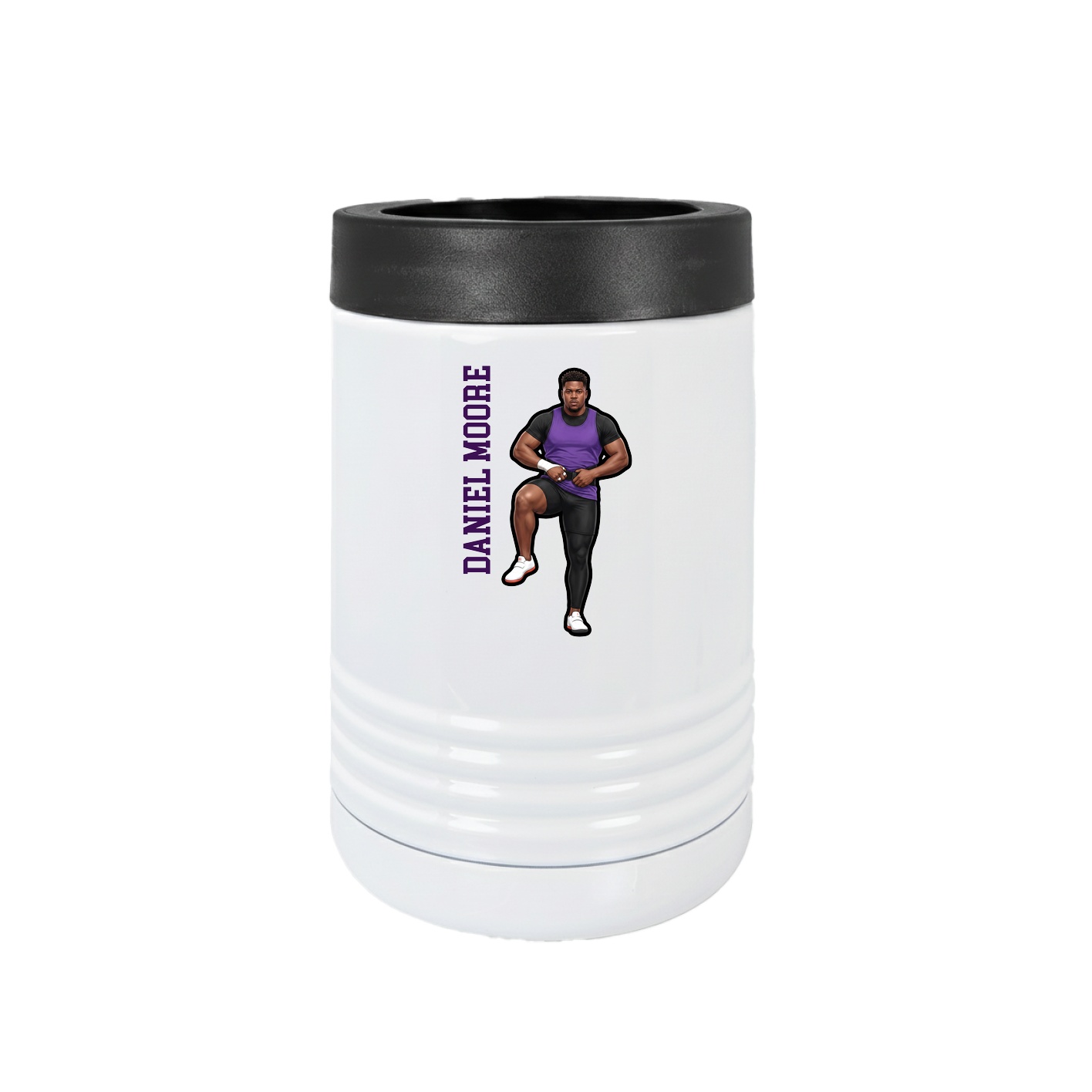 Beverage Holder — Name Vertical in White
