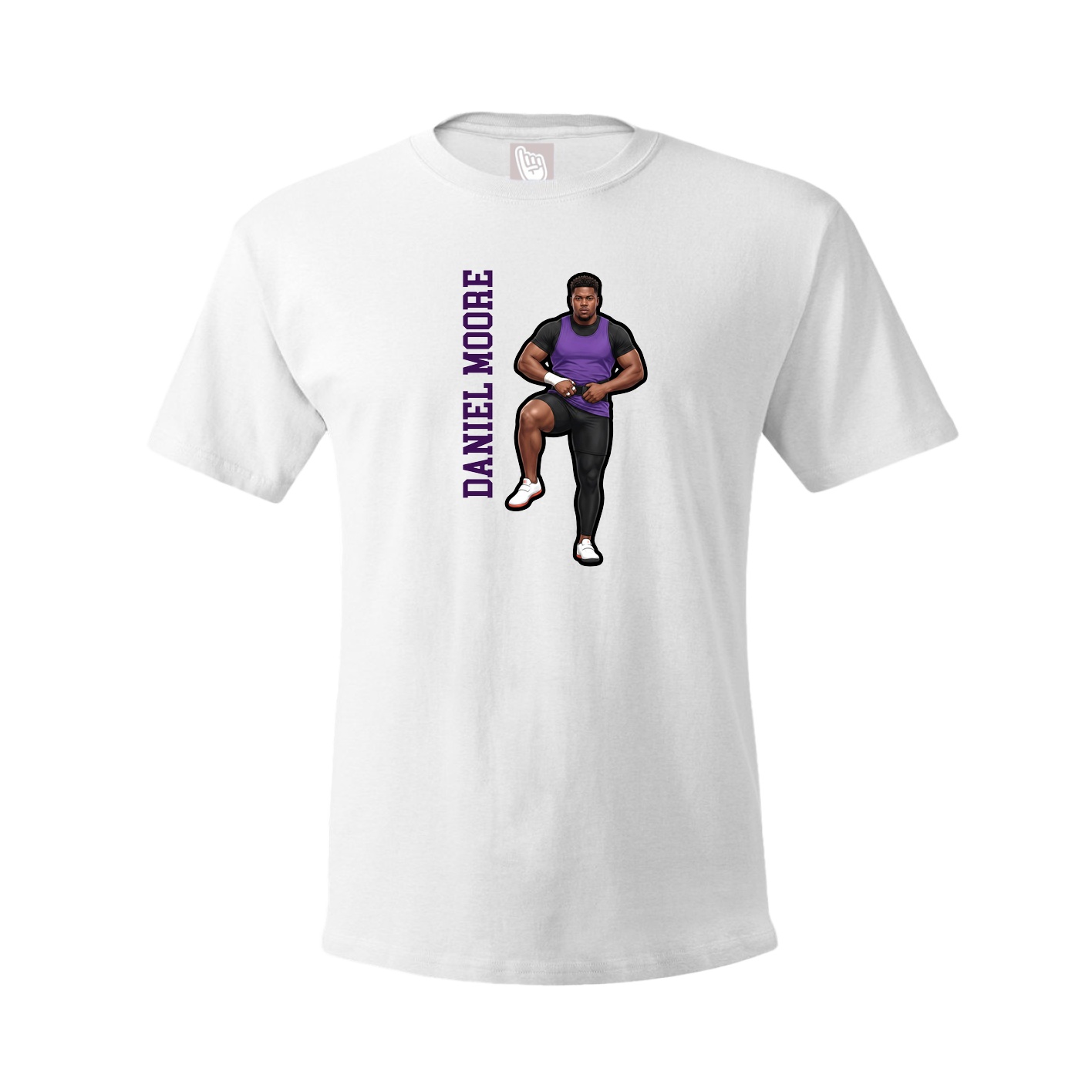 Youth Tee — Name Vertical in White
