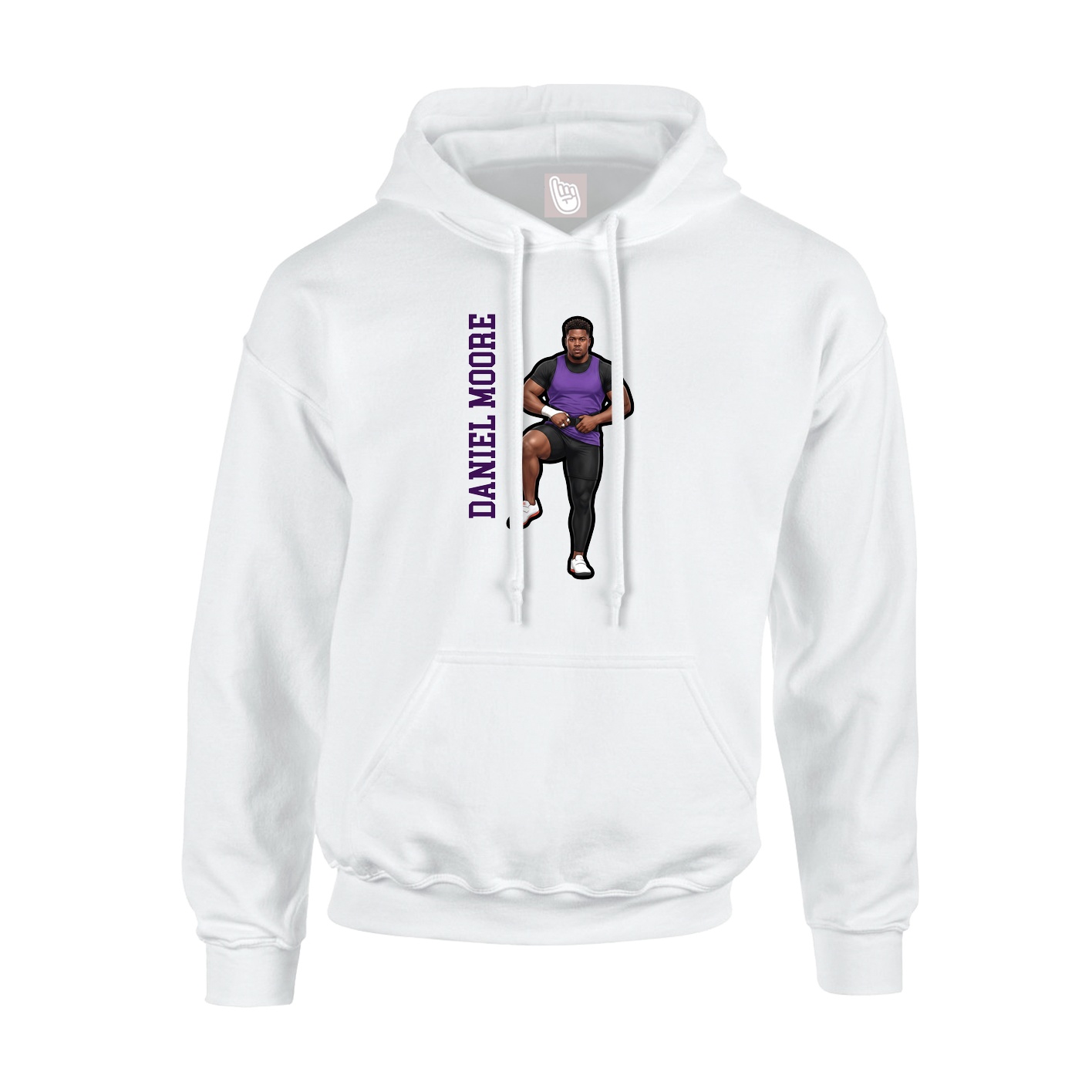 Hoodie — Name Vertical in White