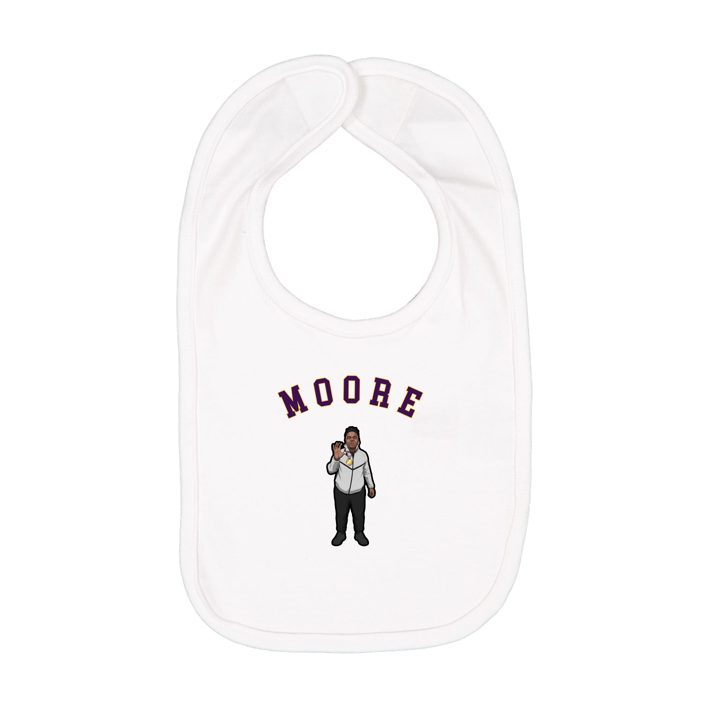 Infant Bib — Shirsey Arch in White