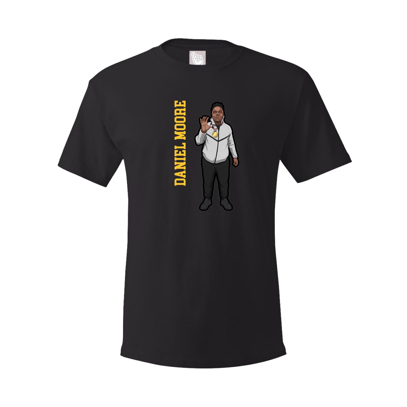 Youth Tee — Name Vertical in Black