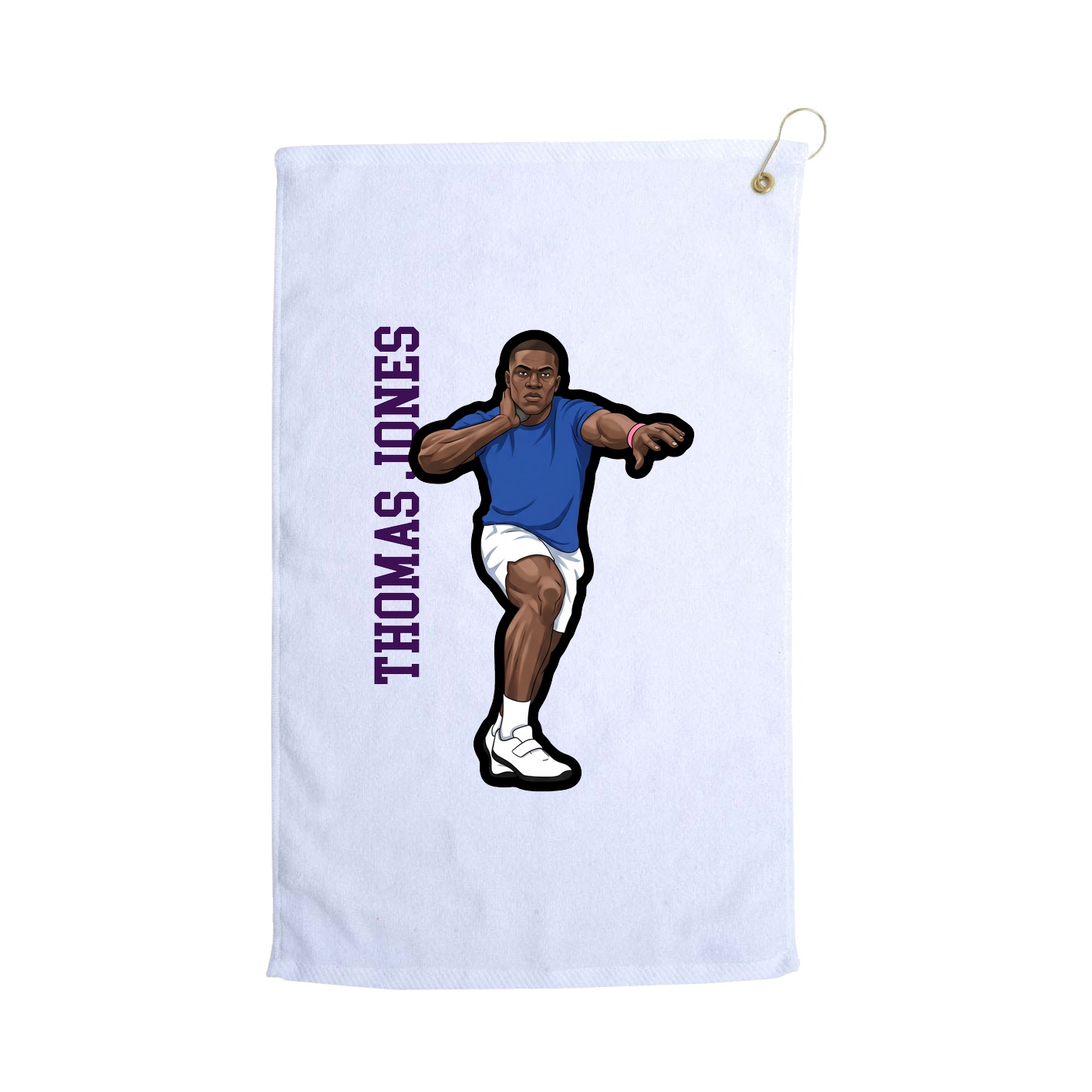 Golf Towel — Name Vertical in White