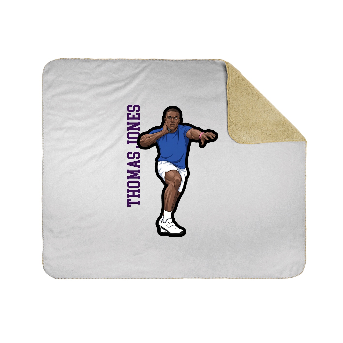 Throw Blanket — Name Vertical in White