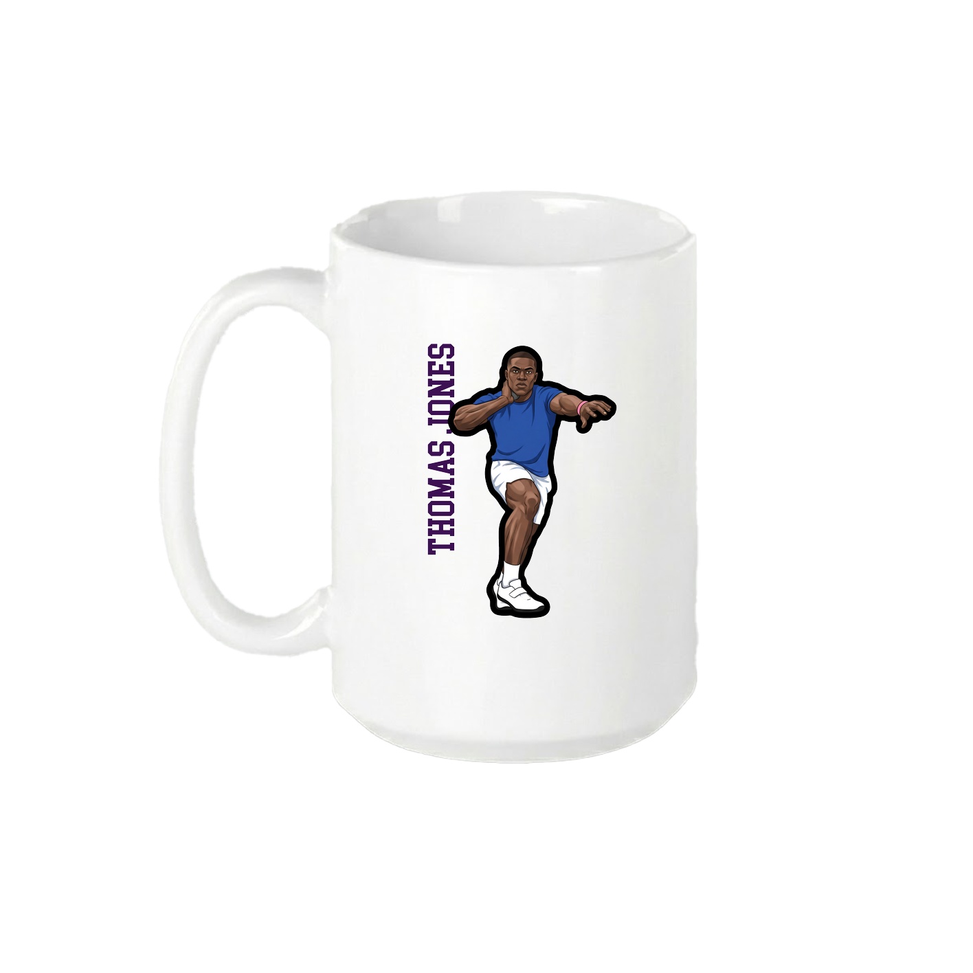 15oz Coffee Mug — Name Vertical in White