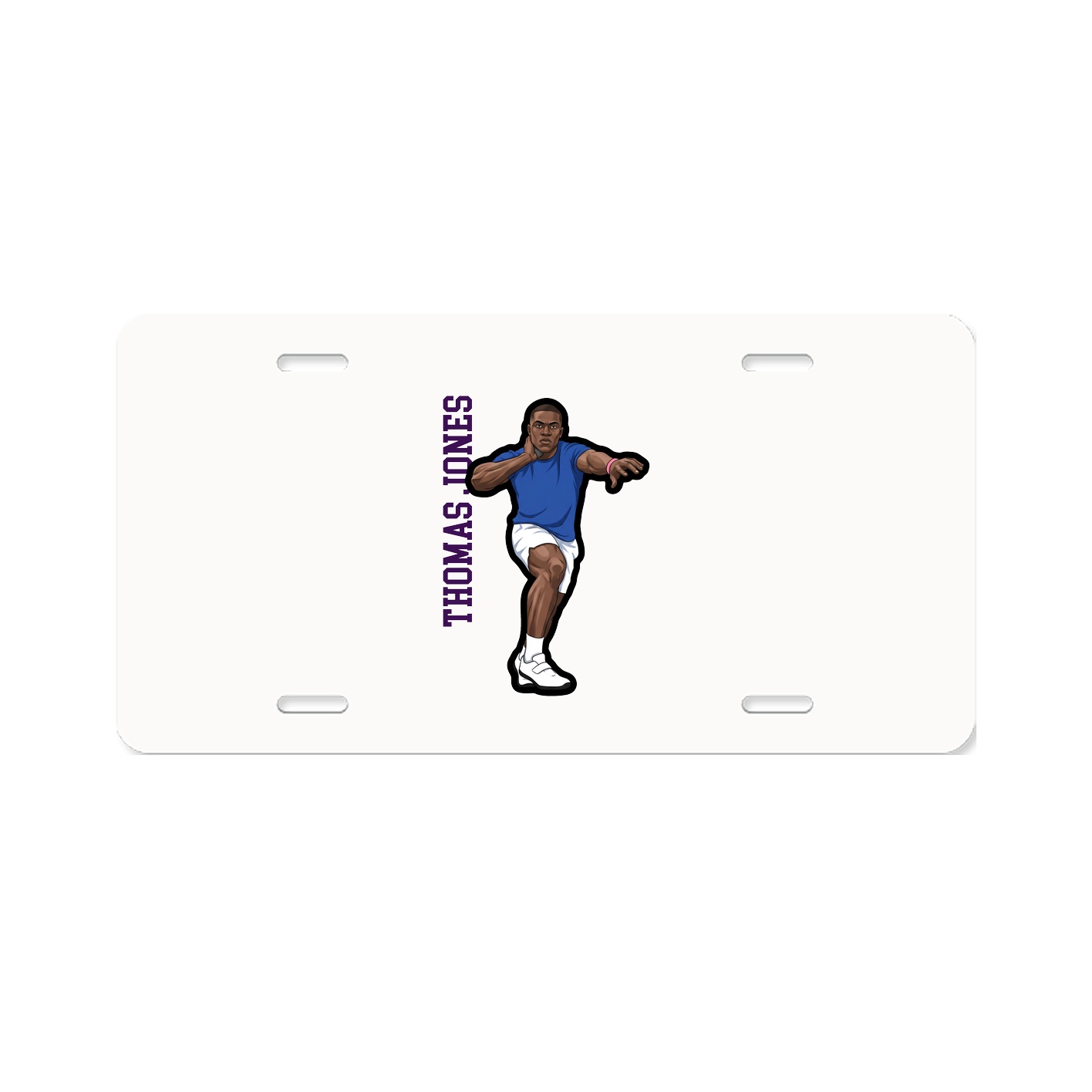 License Plate — Name Vertical in Classic