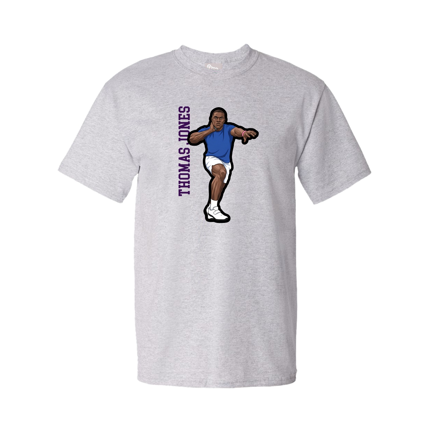 Tee — Name Vertical in Grey
