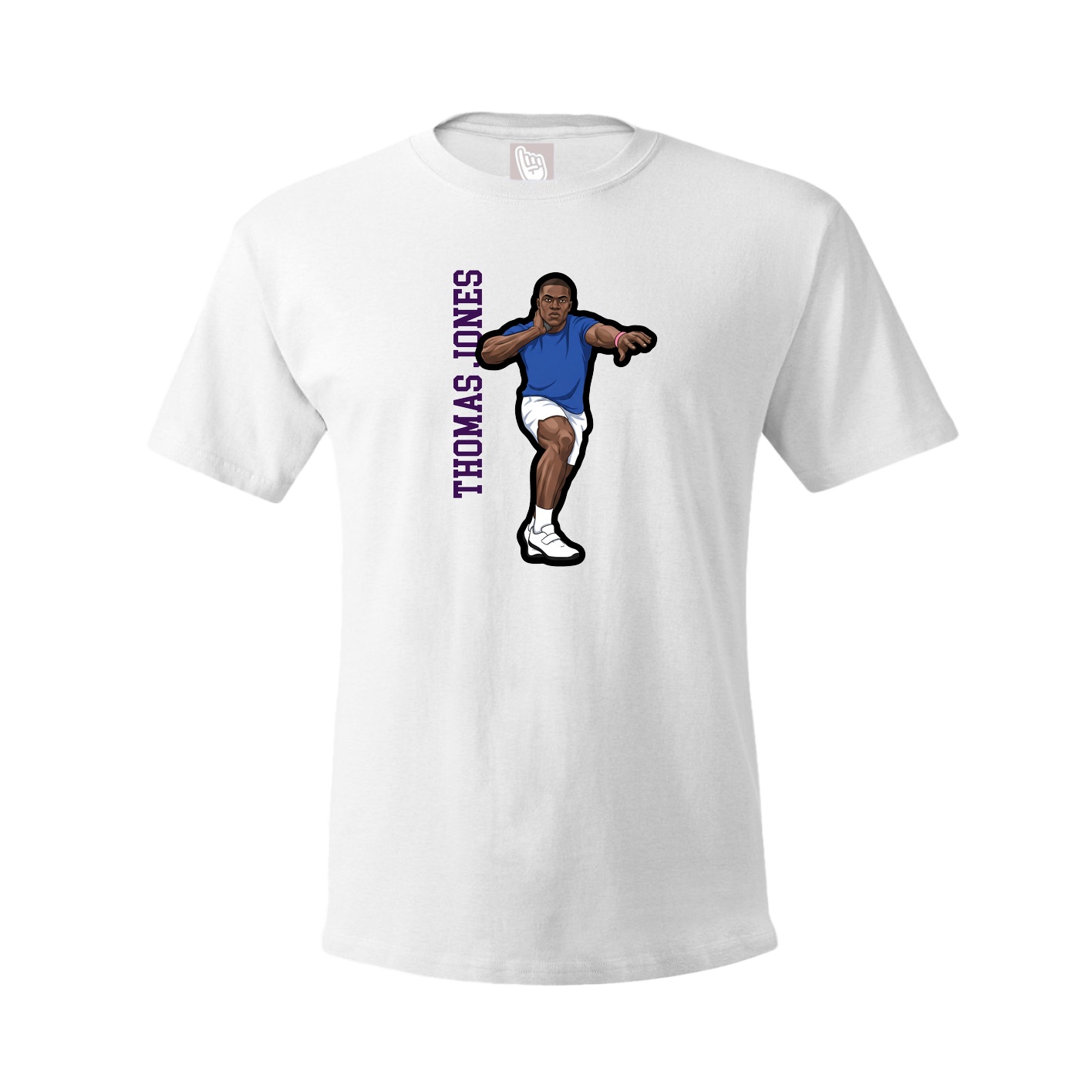 Youth Tee — Name Vertical in White