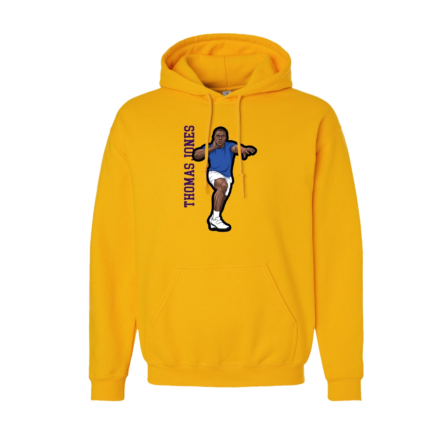 Hoodie — Name Vertical in Gold