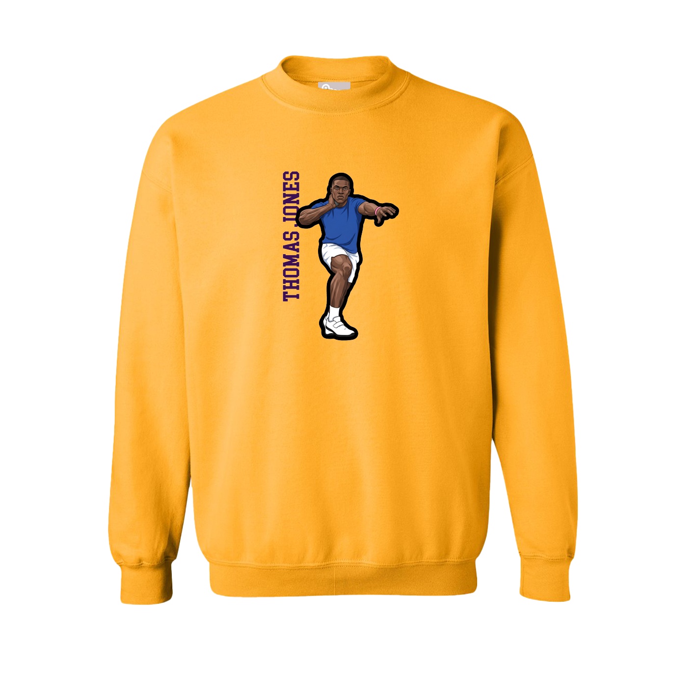 Fleece Crew — Name Vertical in Gold