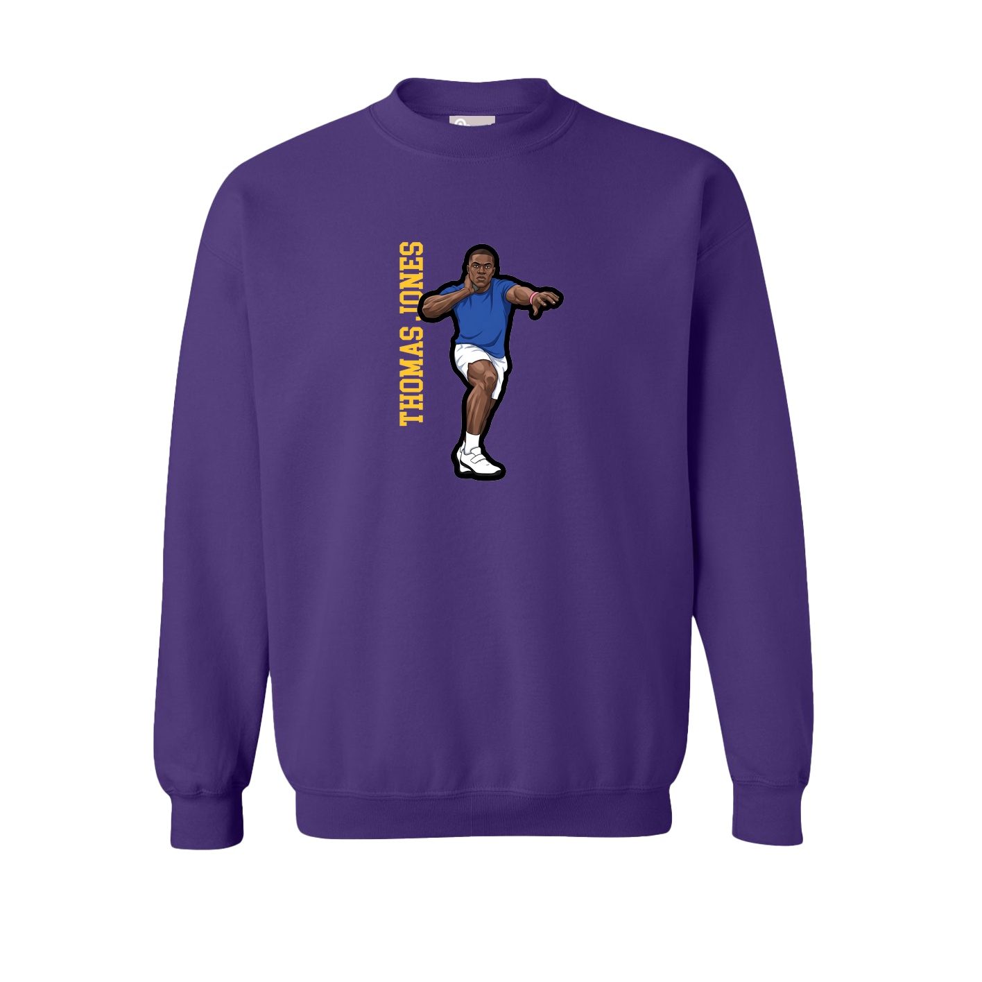 Fleece Crew — Name Vertical in Purple