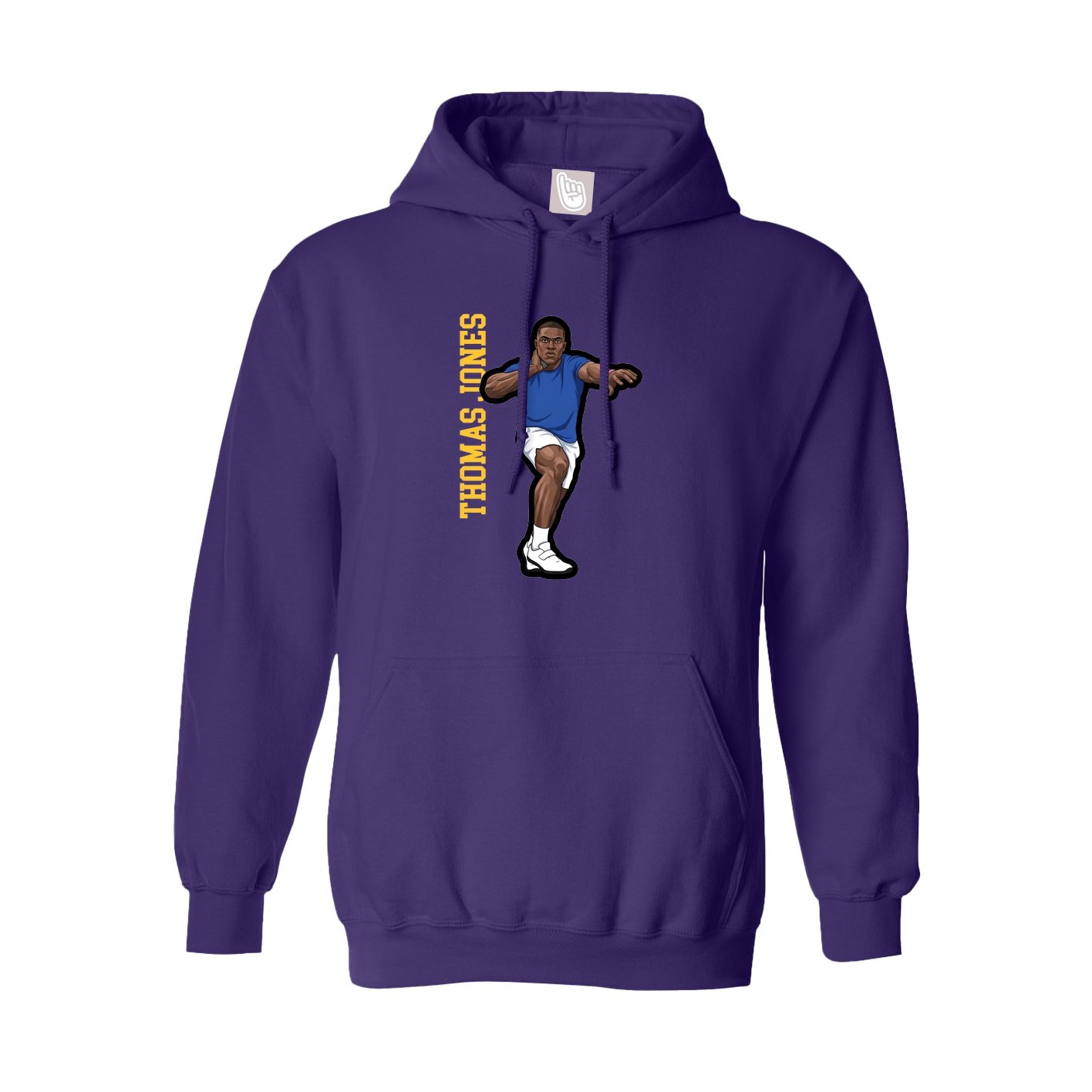 Youth Hoodie — Name Vertical in Purple