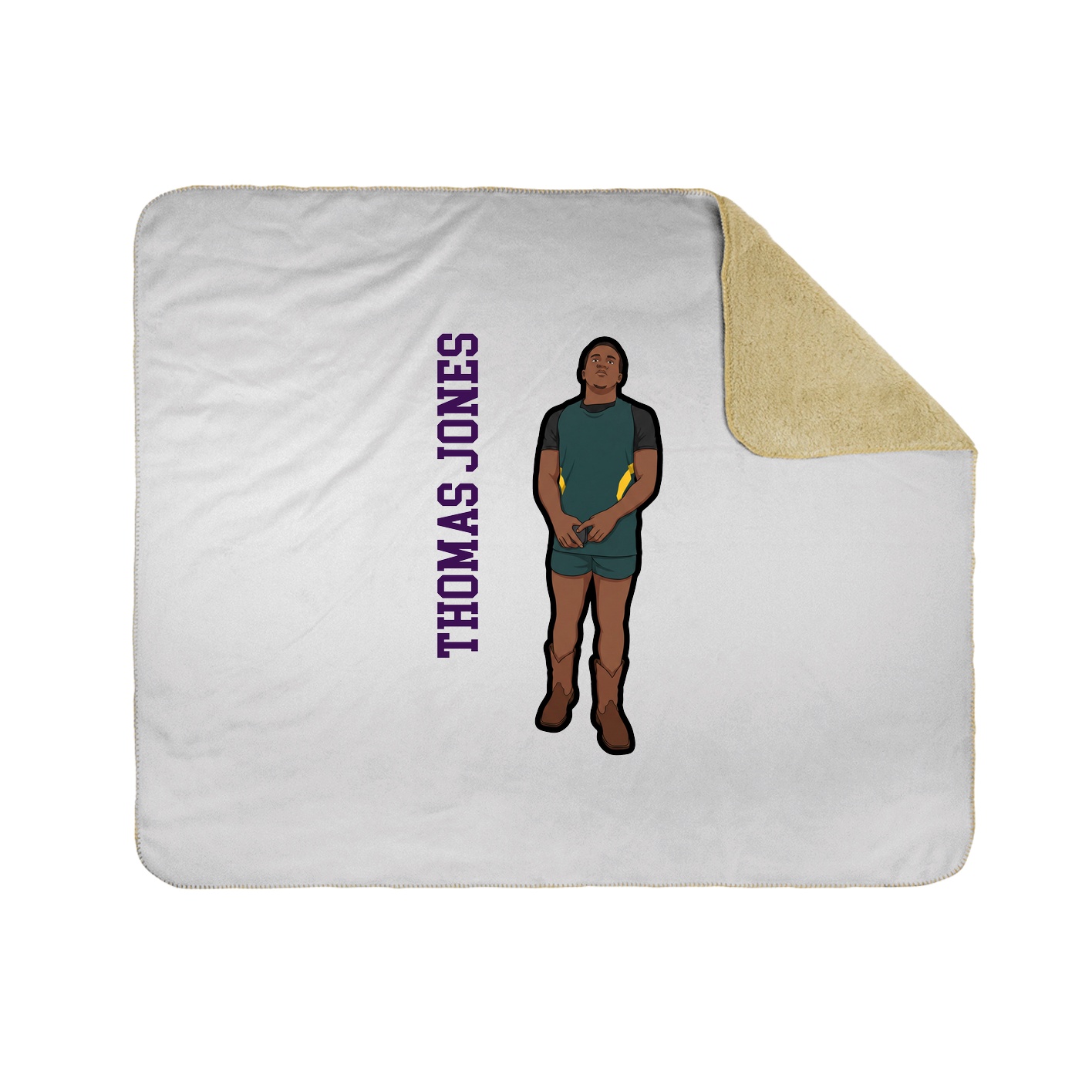 Throw Blanket — Name Vertical in White
