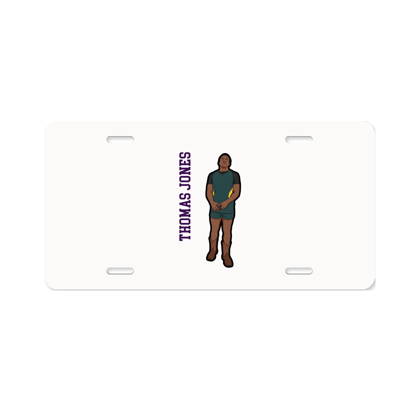 License Plate — Name Vertical in Classic