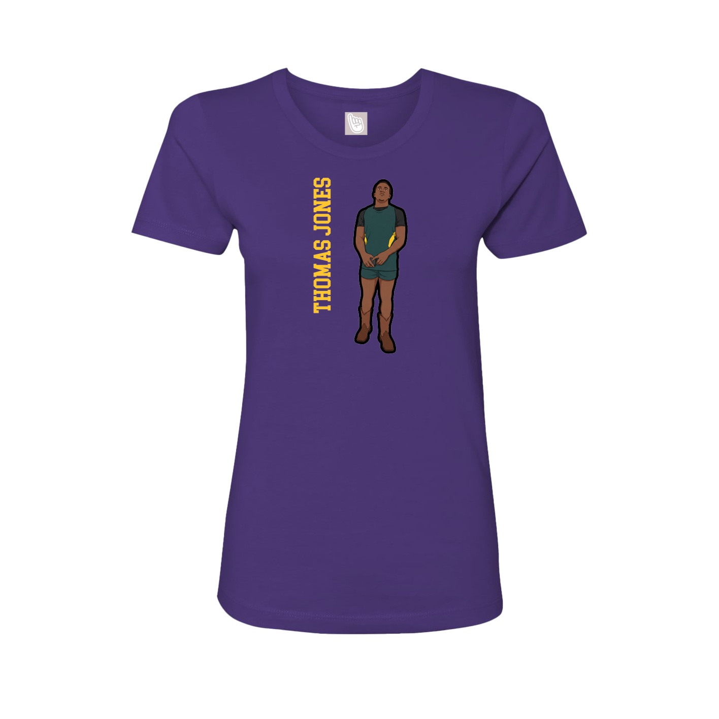 Womens Tee — Name Vertical in Purple