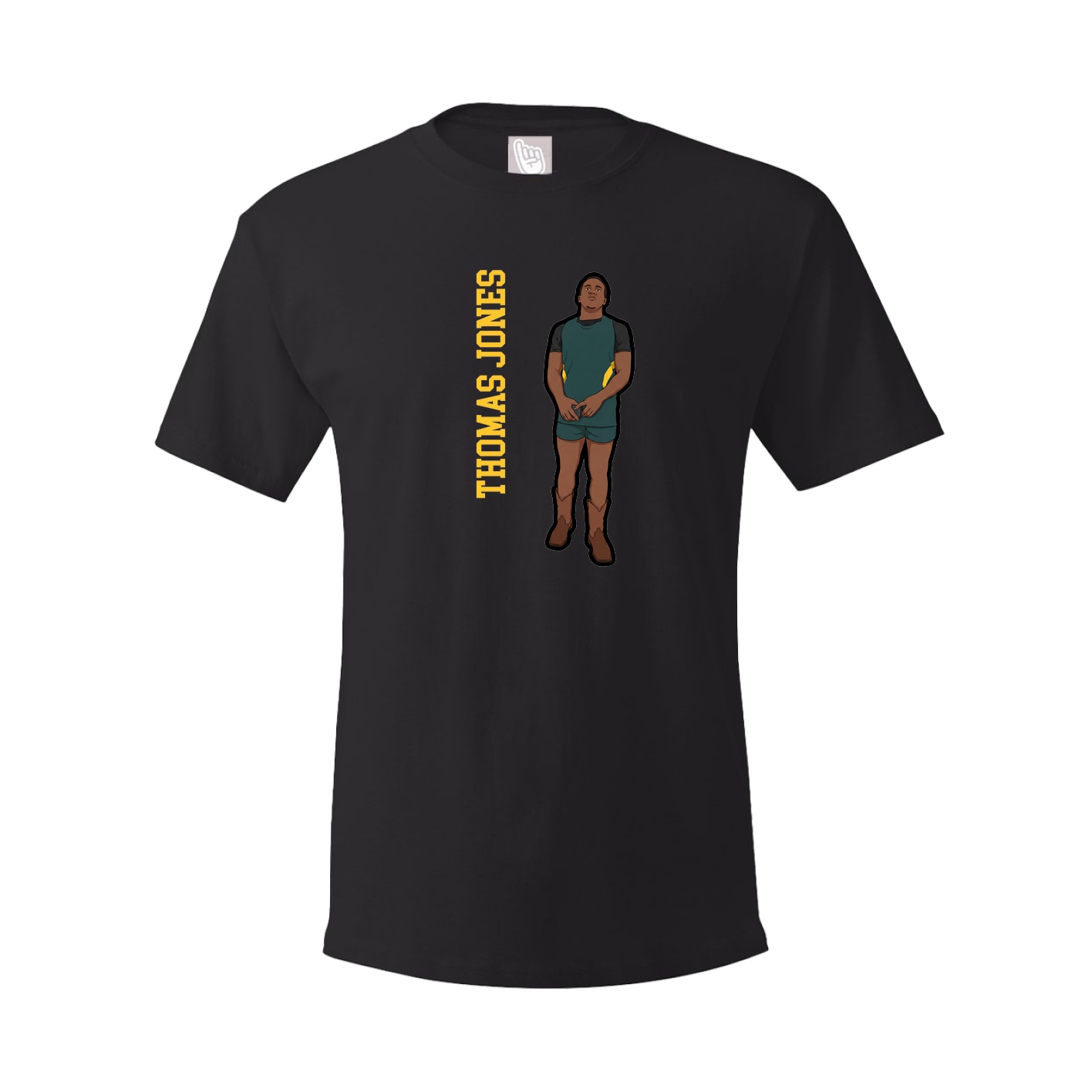 Youth Tee — Name Vertical in Black