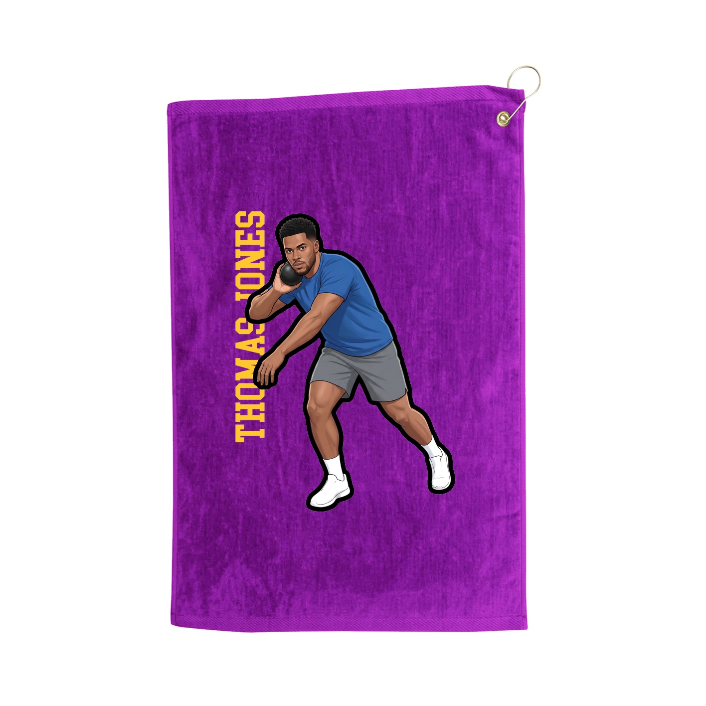 Golf Towel — Name Vertical in Purple