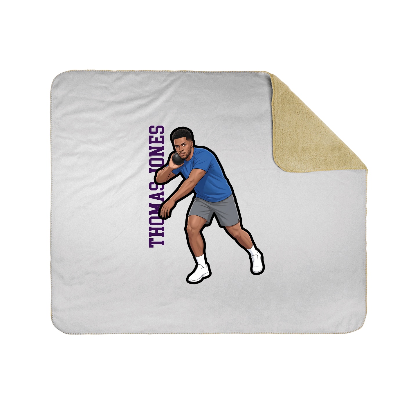 Throw Blanket — Name Vertical in White