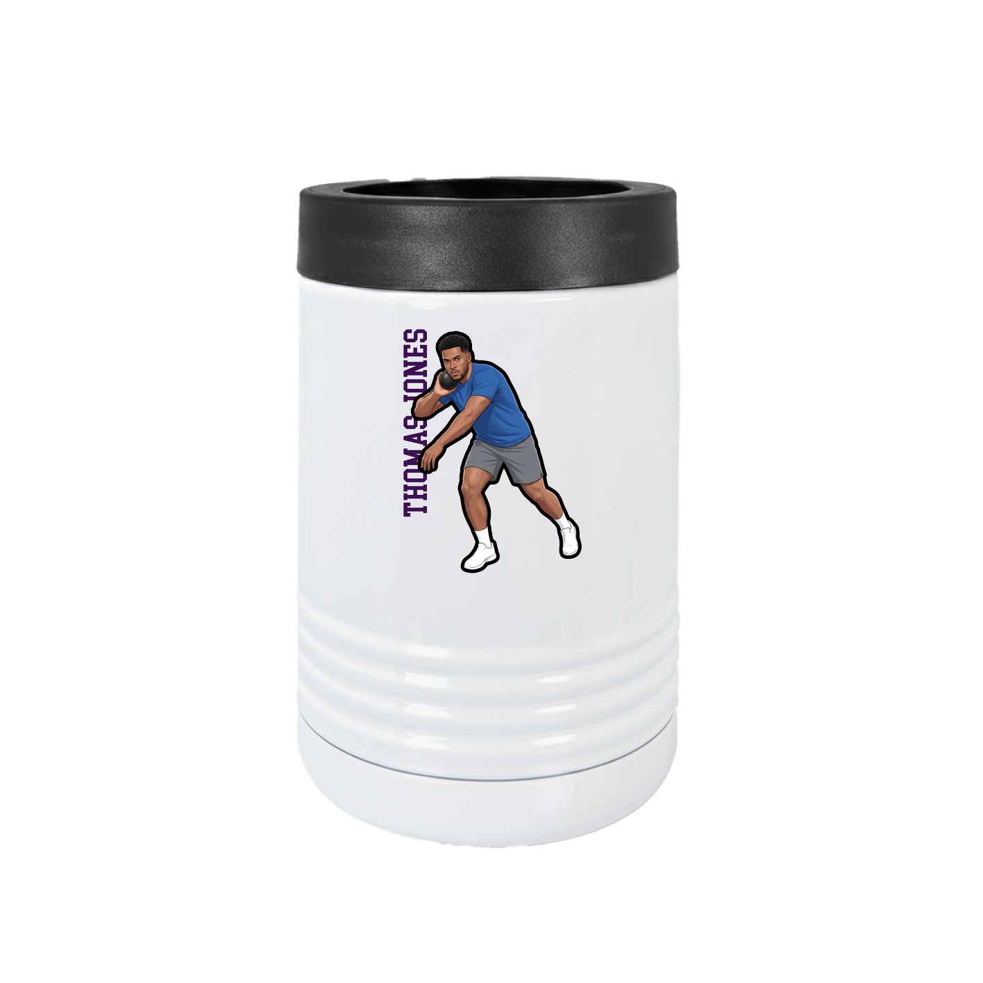 Beverage Holder — Name Vertical in White