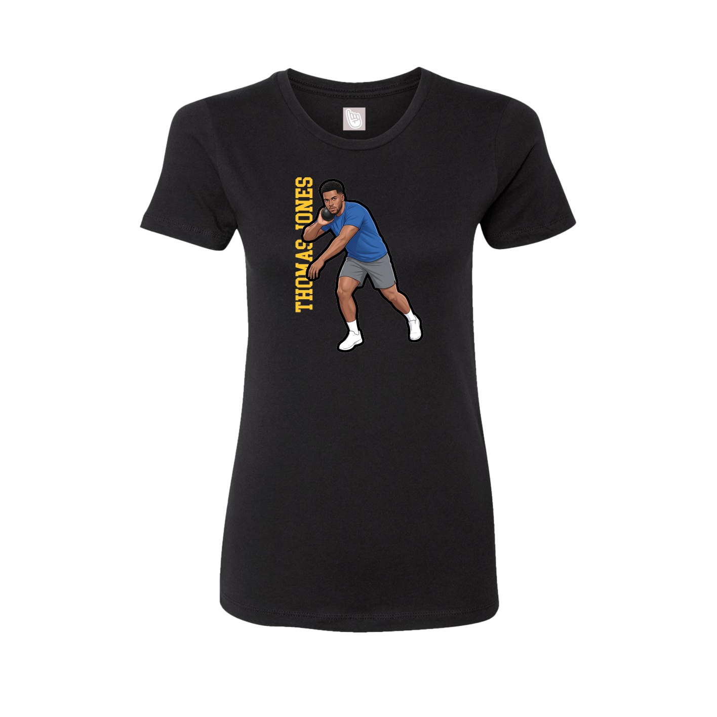 Womens Tee — Name Vertical in Black