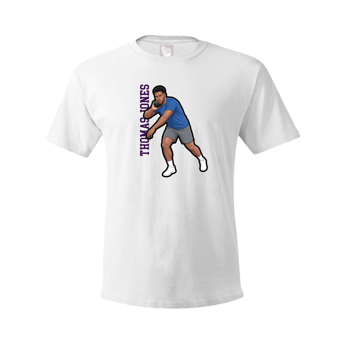 Youth Tee — Name Vertical in White