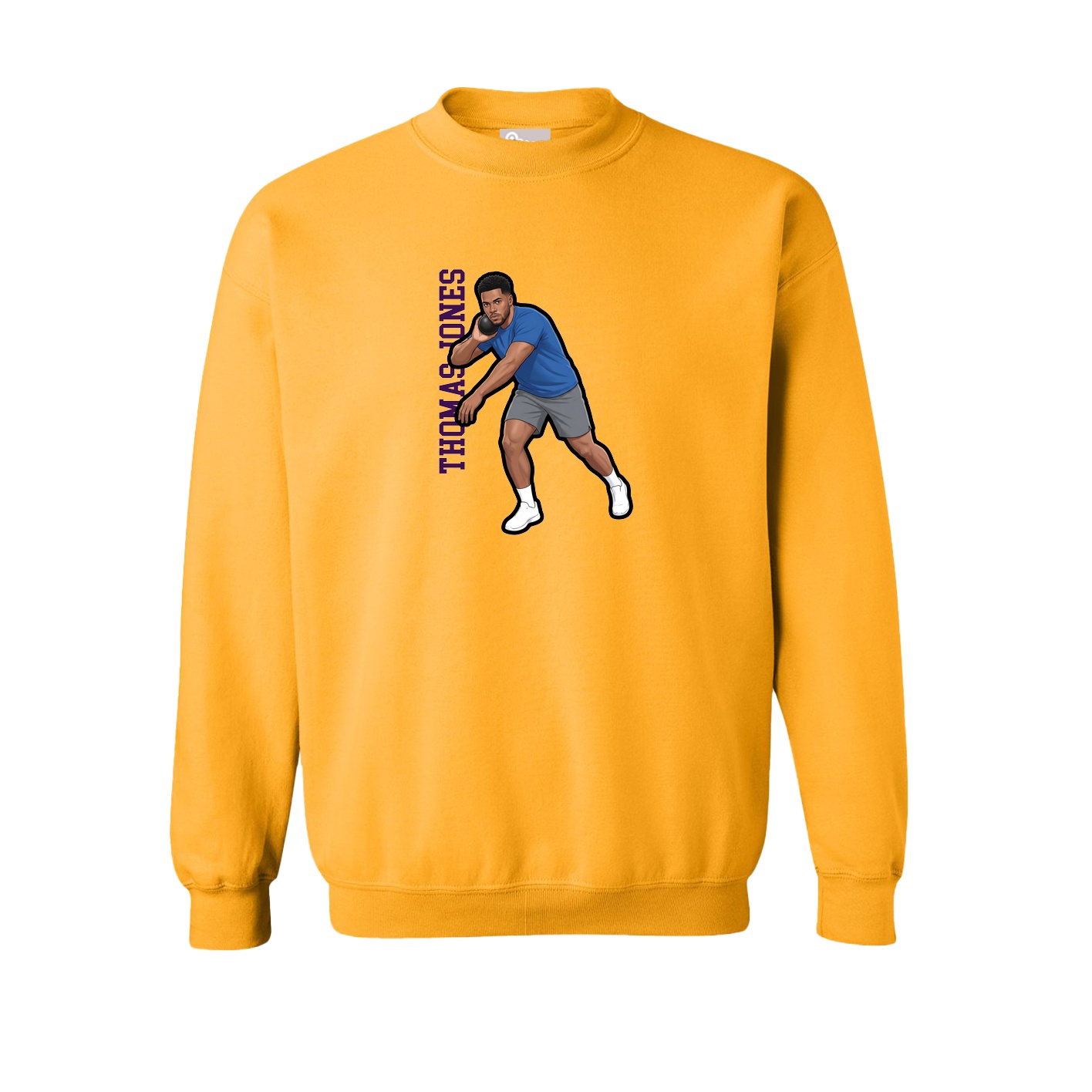 Fleece Crew — Name Vertical in Gold