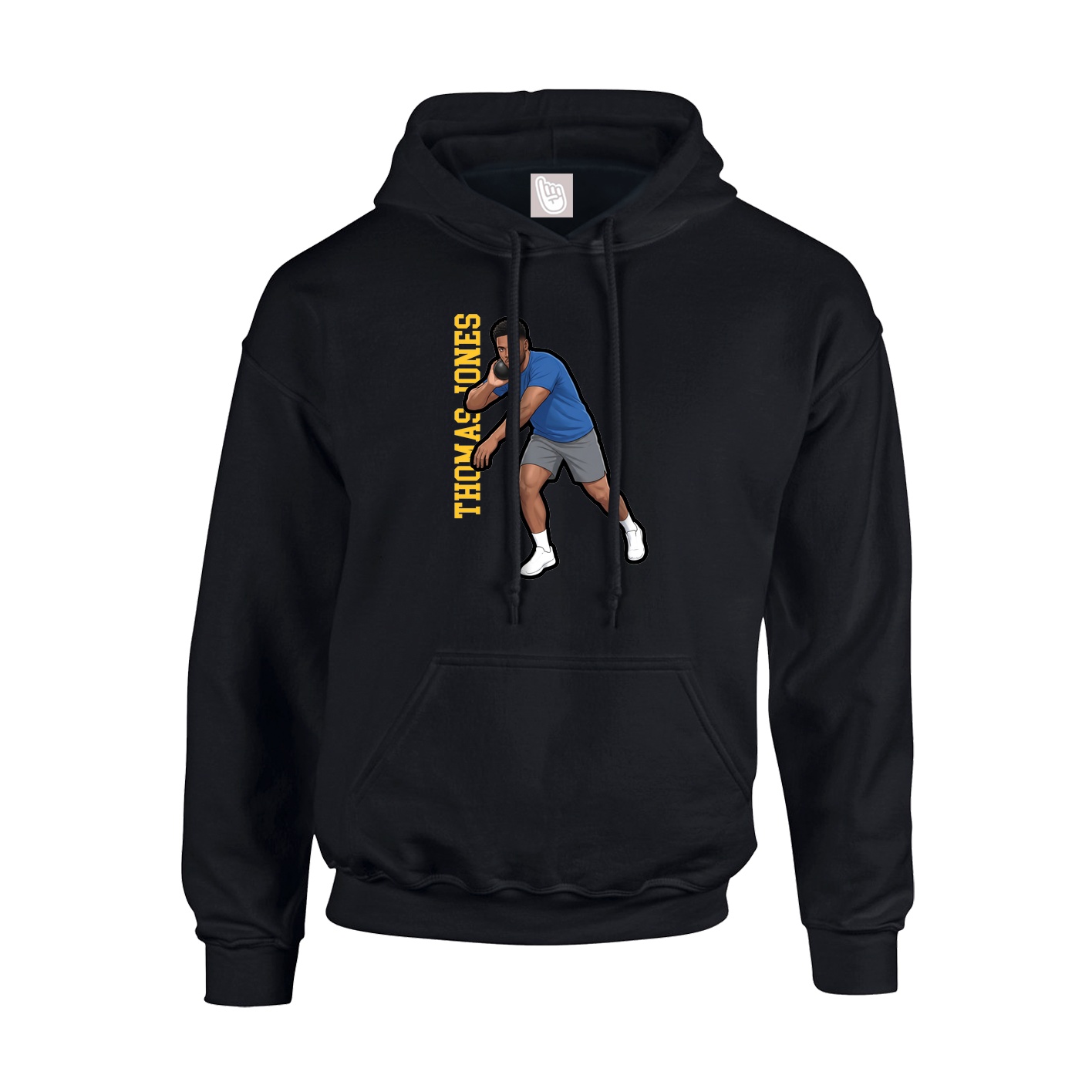 Youth Hoodie — Name Vertical in Black