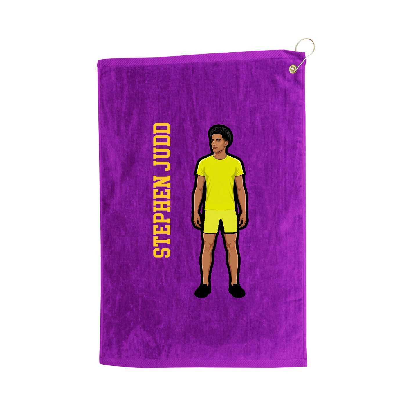 Golf Towel — Name Vertical in Purple