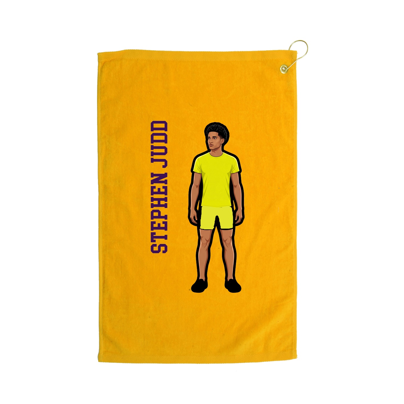Golf Towel — Name Vertical in Gold