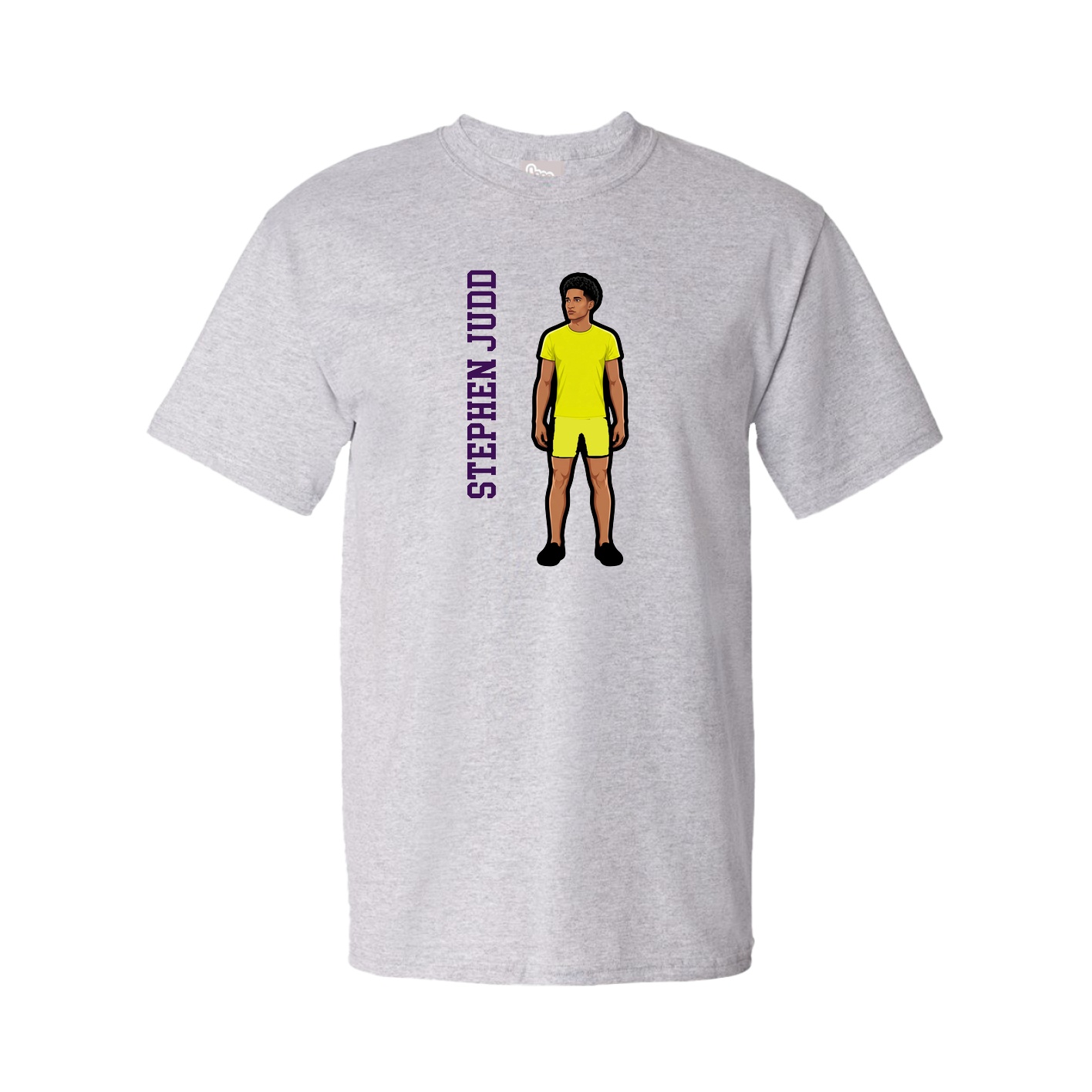Youth Tee — Name Vertical in Grey