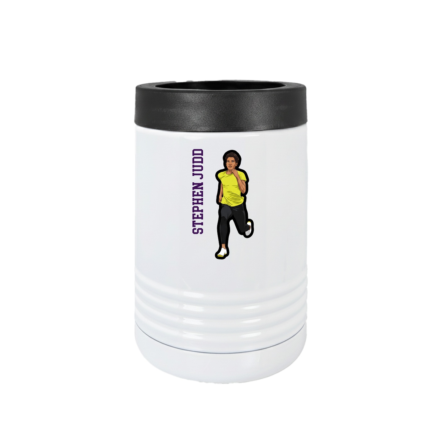 Beverage Holder — Name Vertical in White