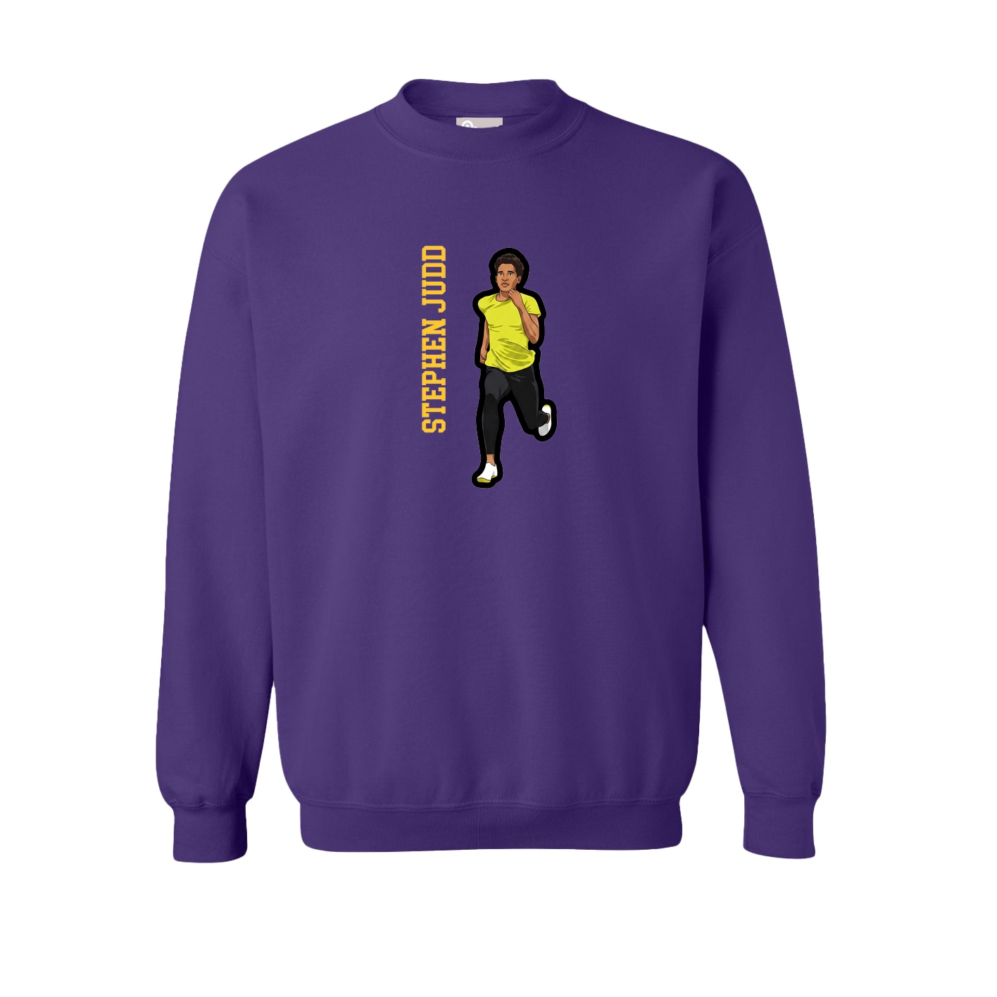Fleece Crew — Name Vertical in Purple