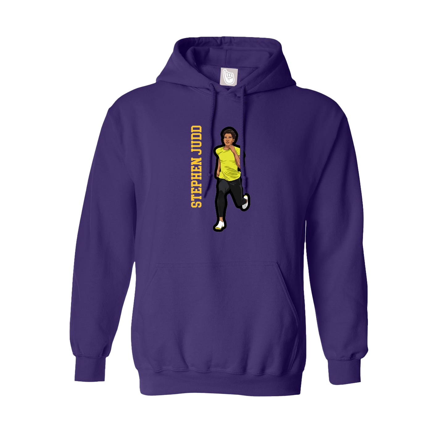 Youth Hoodie — Name Vertical in Purple