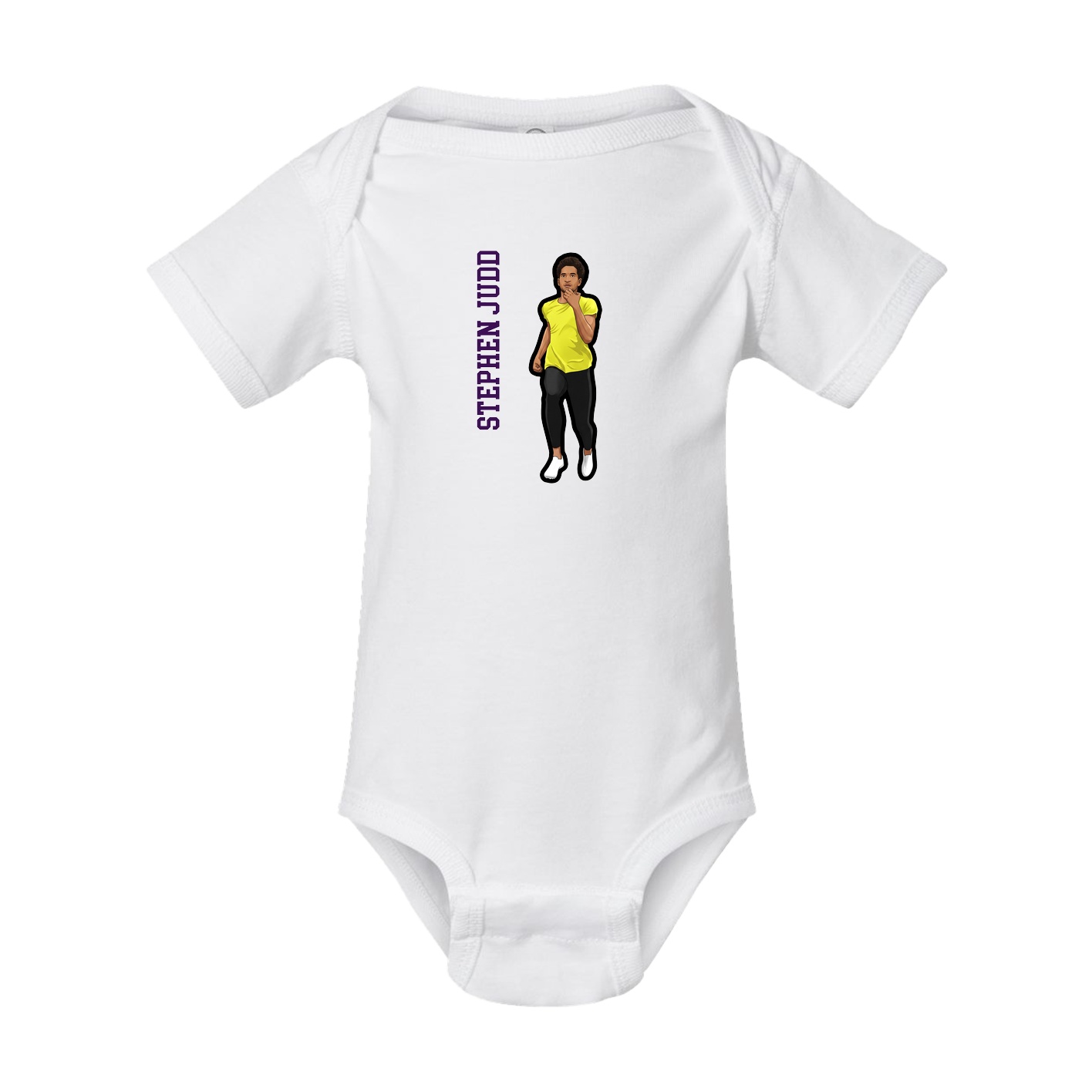 Baby Onesie — Name Vertical in White