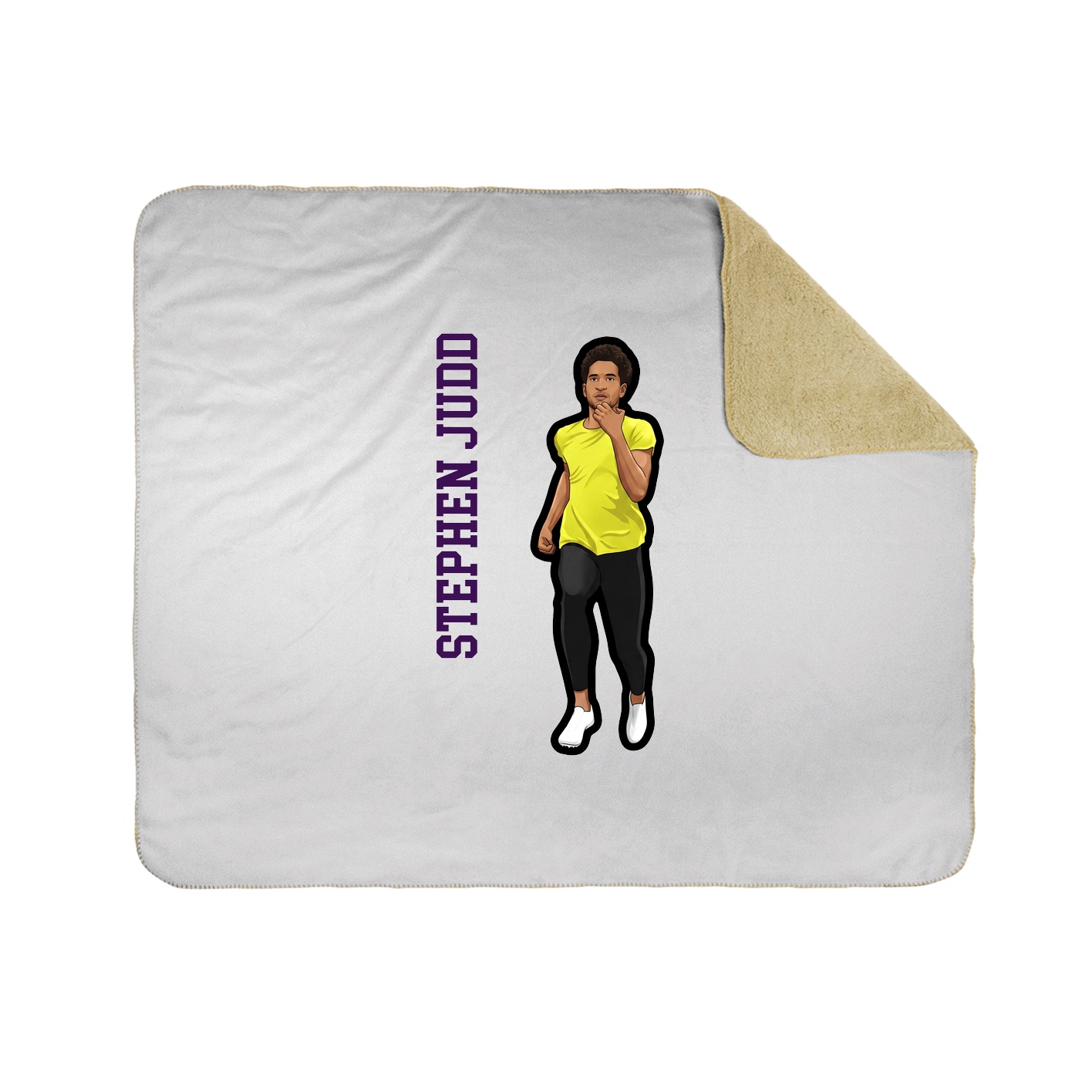 Throw Blanket — Name Vertical in White