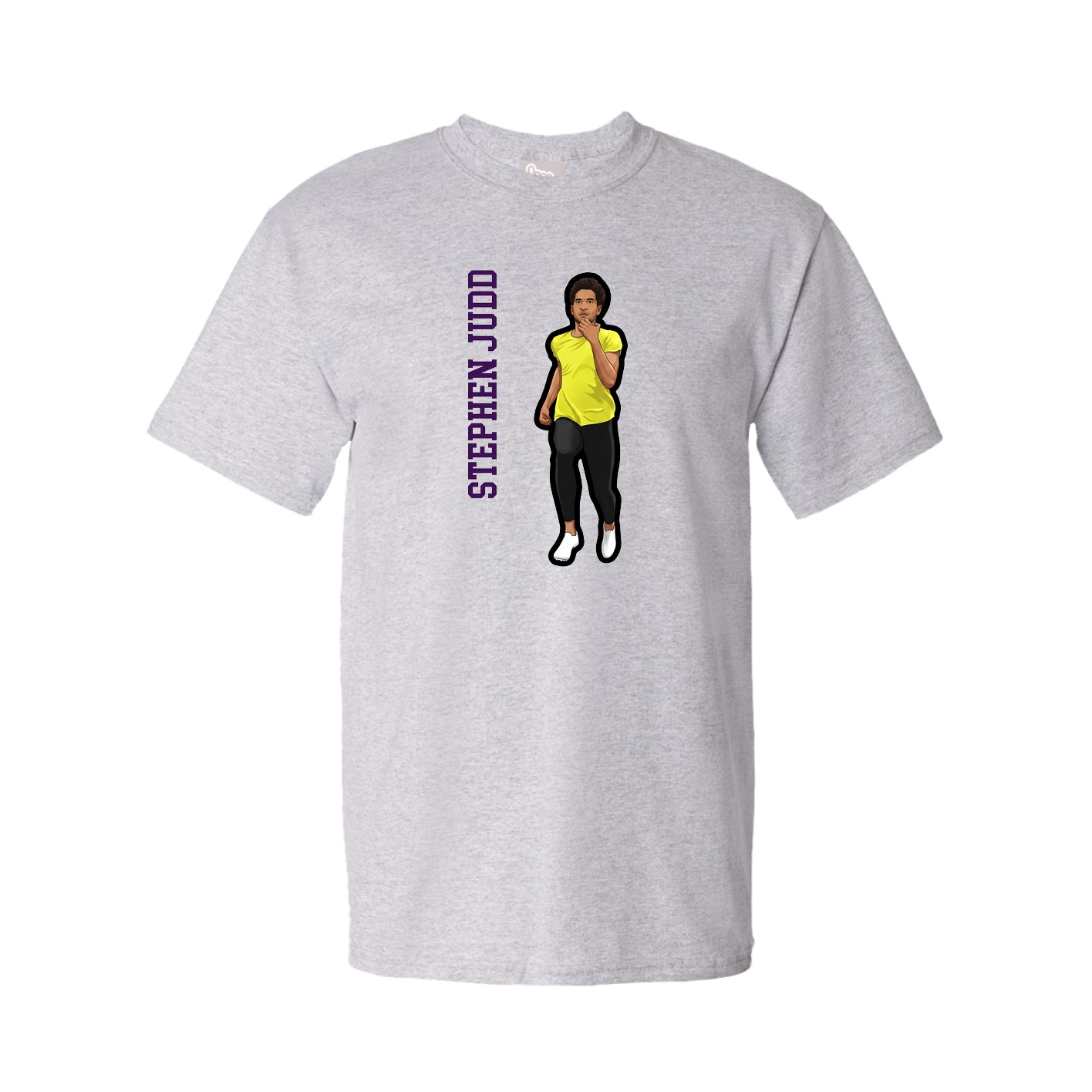 Tee — Name Vertical in Grey