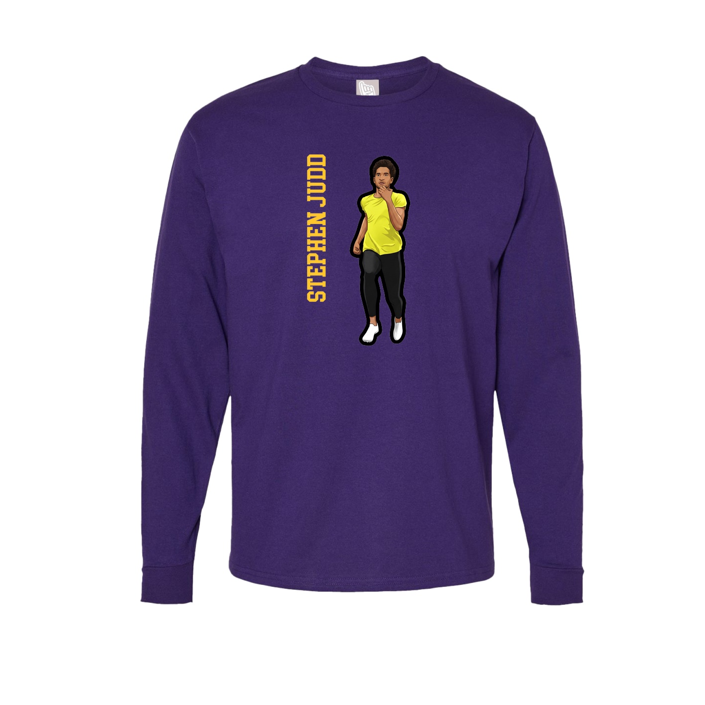 Long Sleeve Tee — Name Vertical in Purple