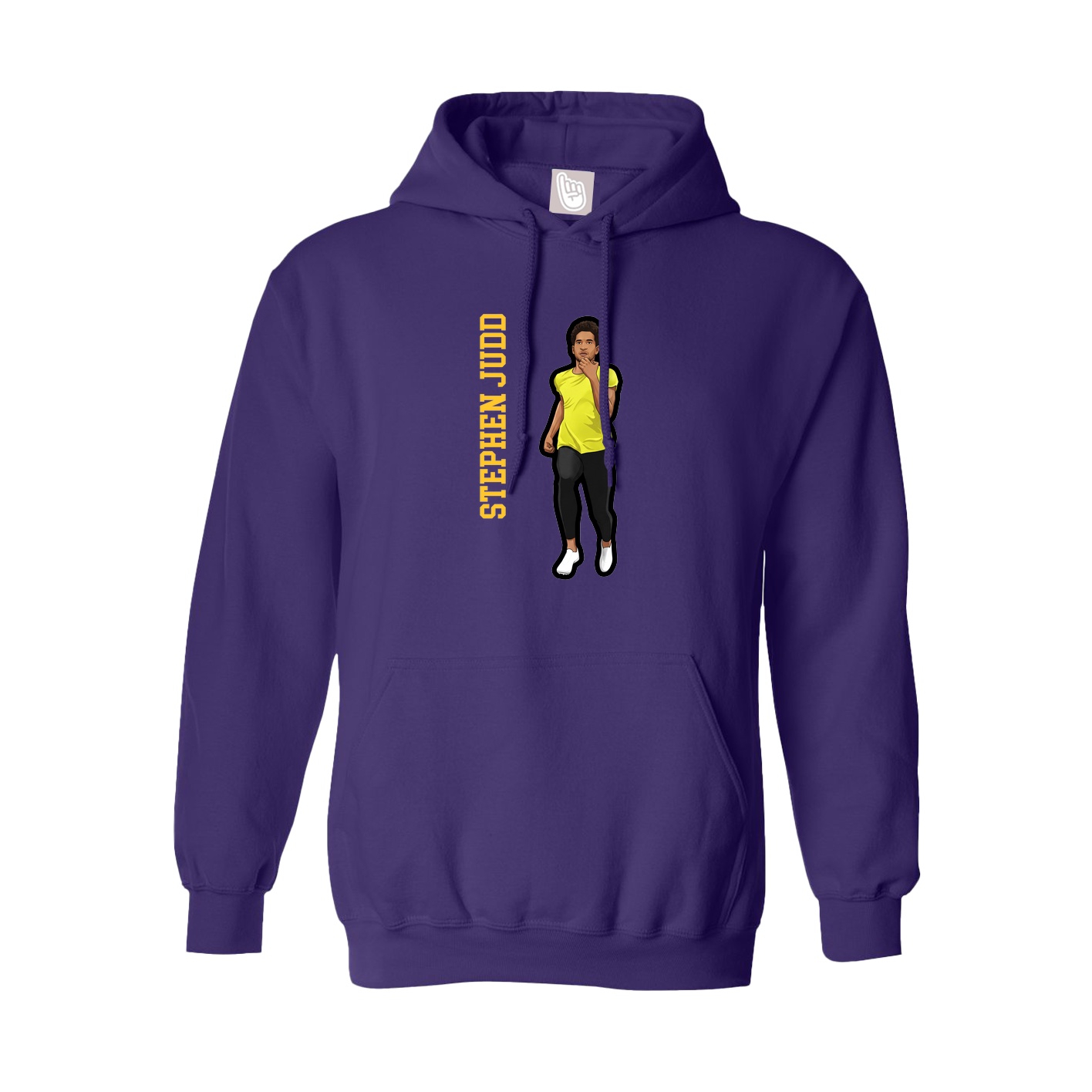 Hoodie — Name Vertical in Purple
