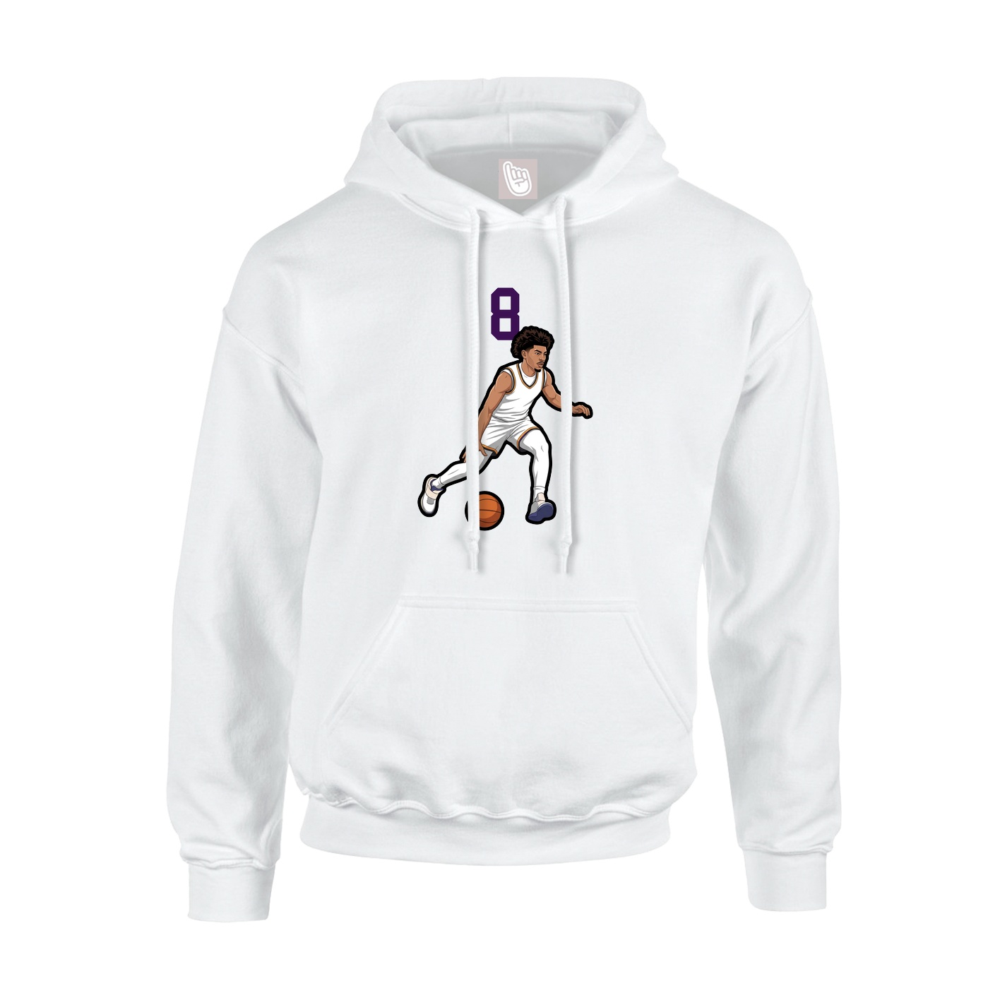 Youth Hoodie — Number Top in White