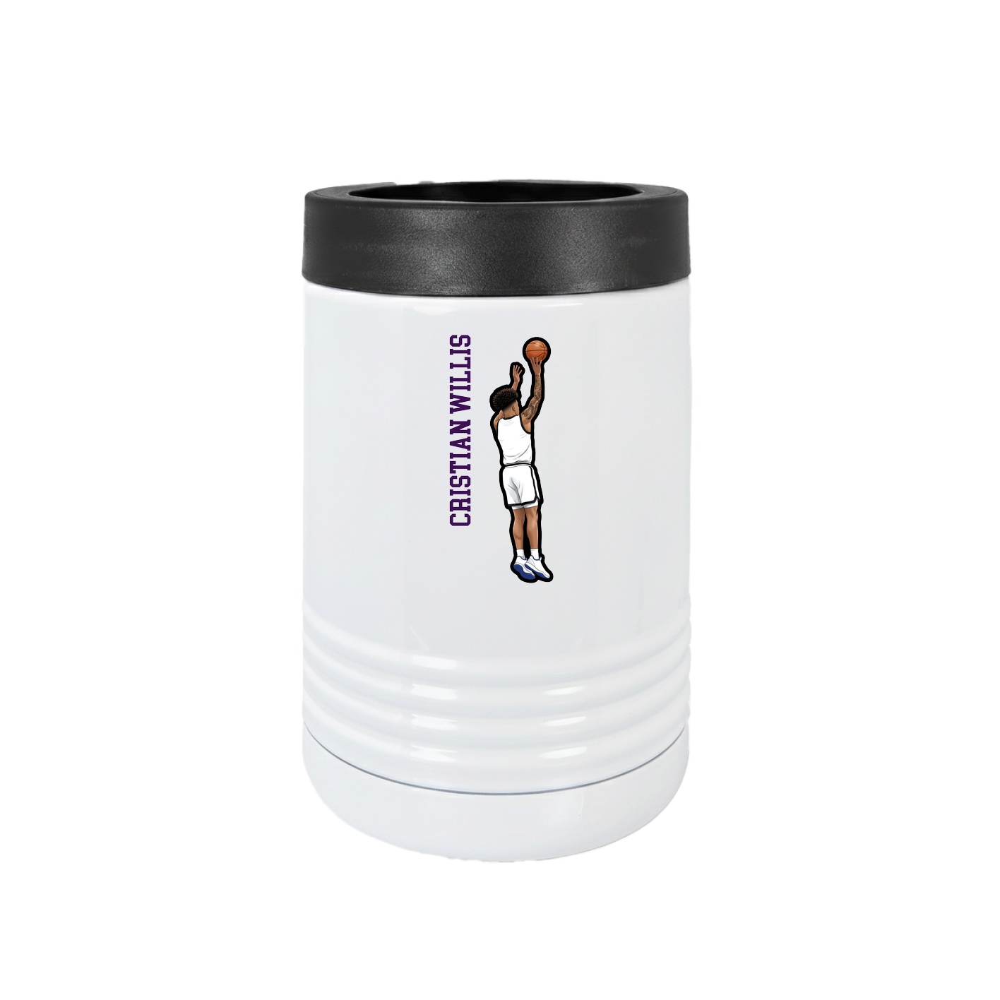 Beverage Holder — Name Vertical in White