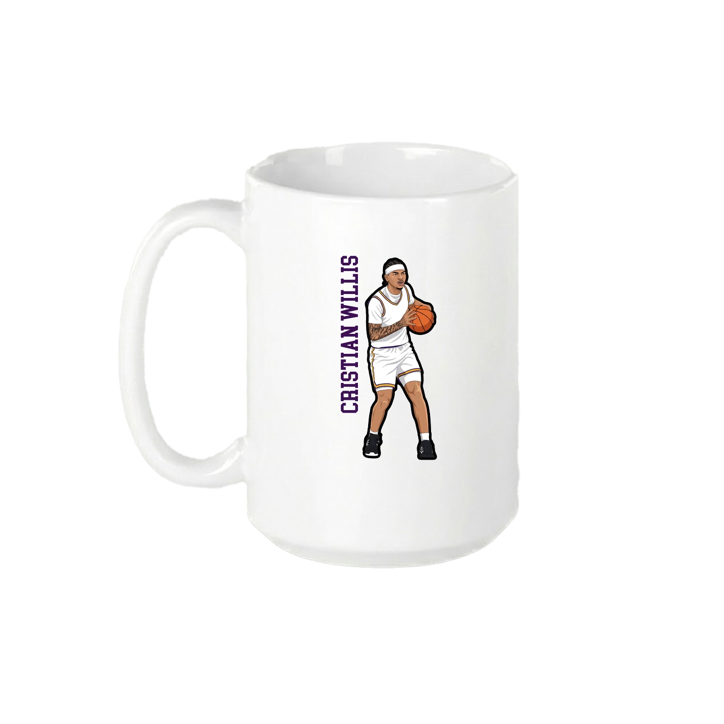 15oz Coffee Mug — Name Vertical in White