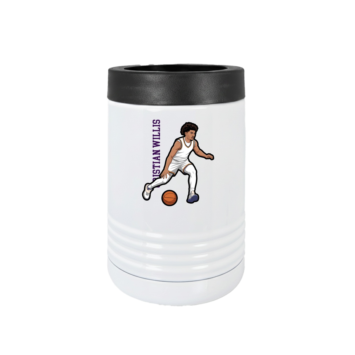 Beverage Holder — Name Vertical in White