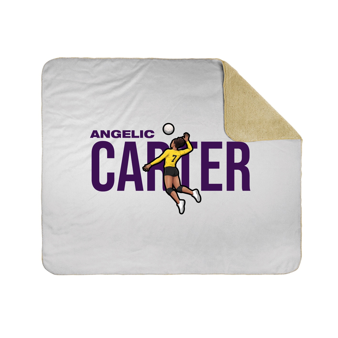 Throw Blanket — Player Name in White